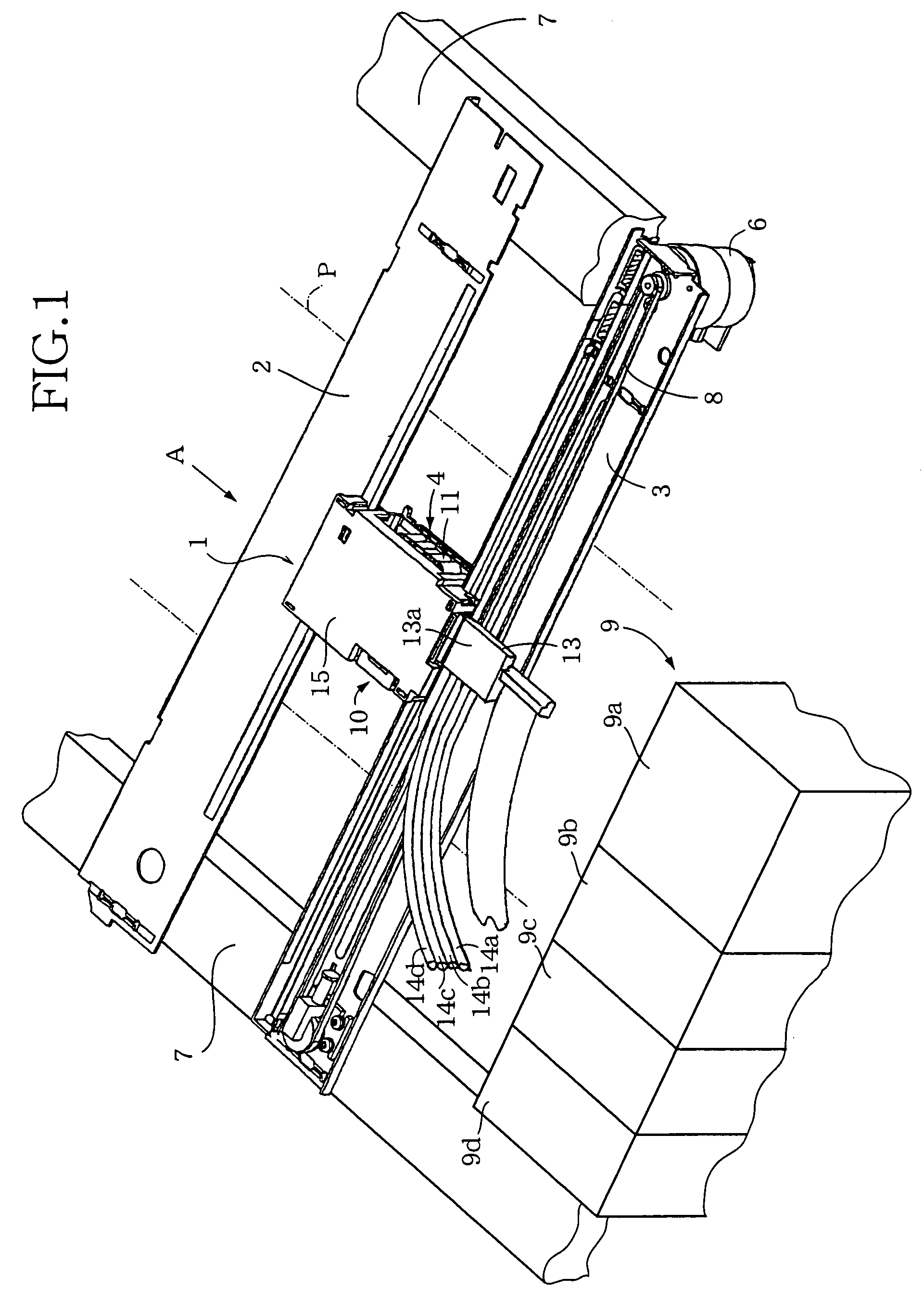 Inkjet printer with delivery chamber