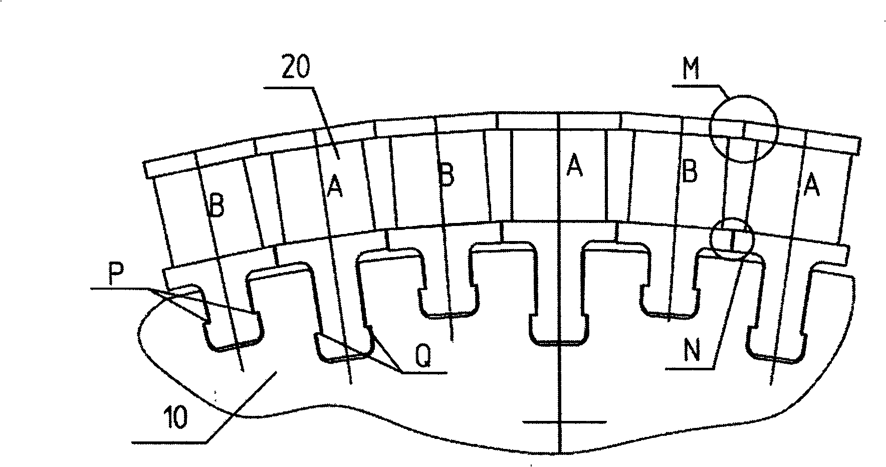 Full level steam turbine short movable vane without frequency modulation