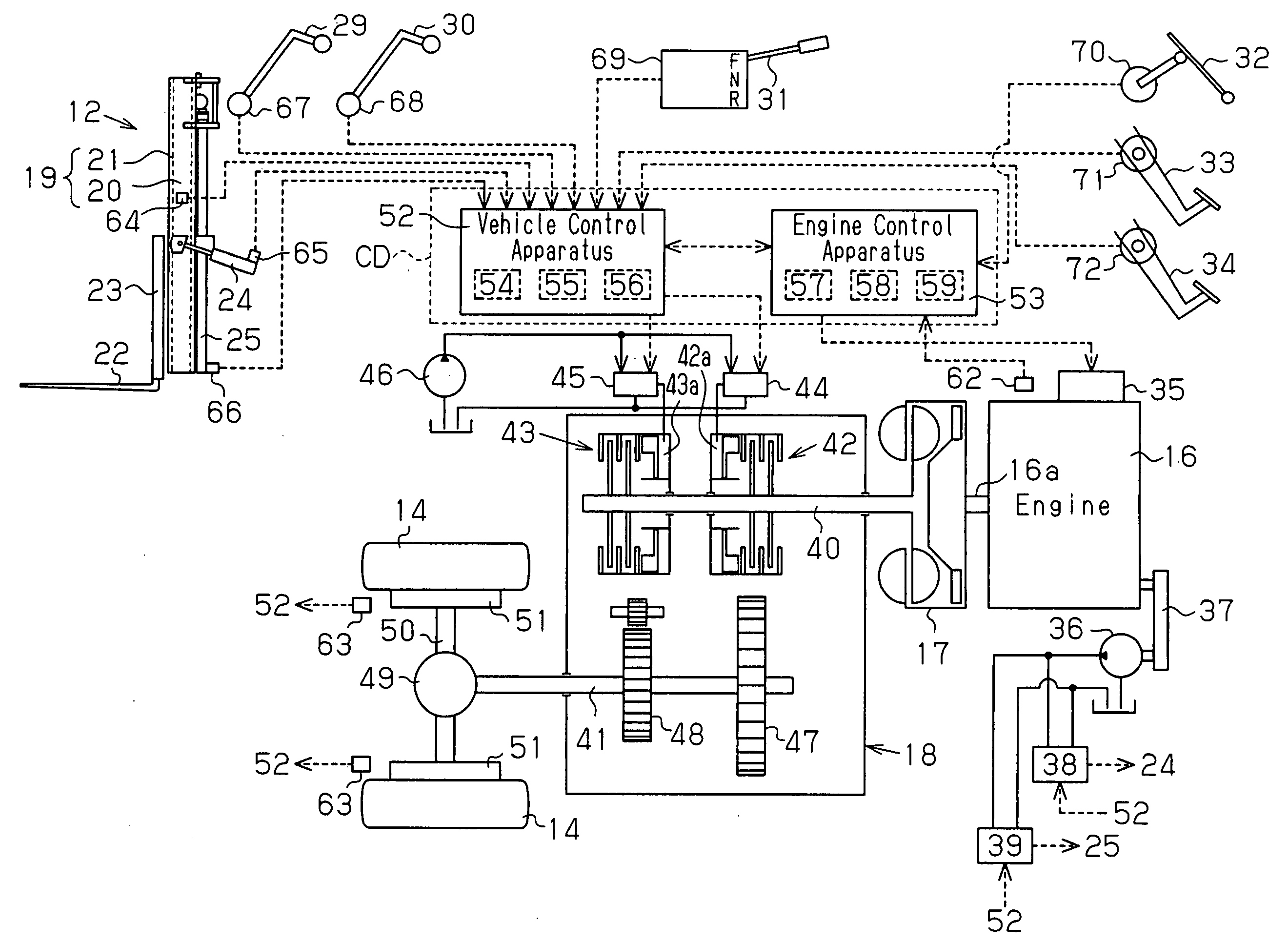 Drive control apparatus for forklift