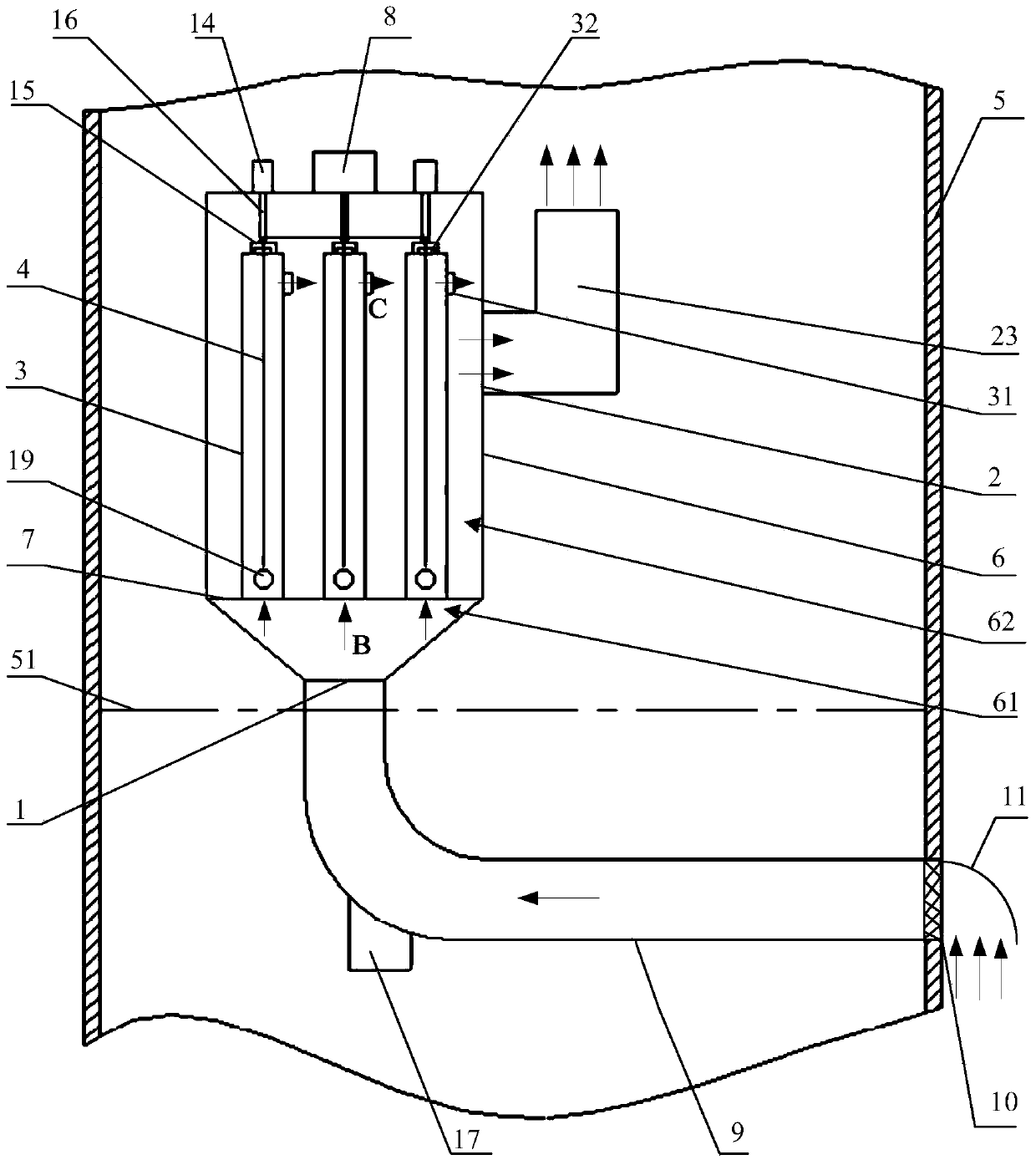 Ventilation and dust removal device for wind power generating set and wind power generating set