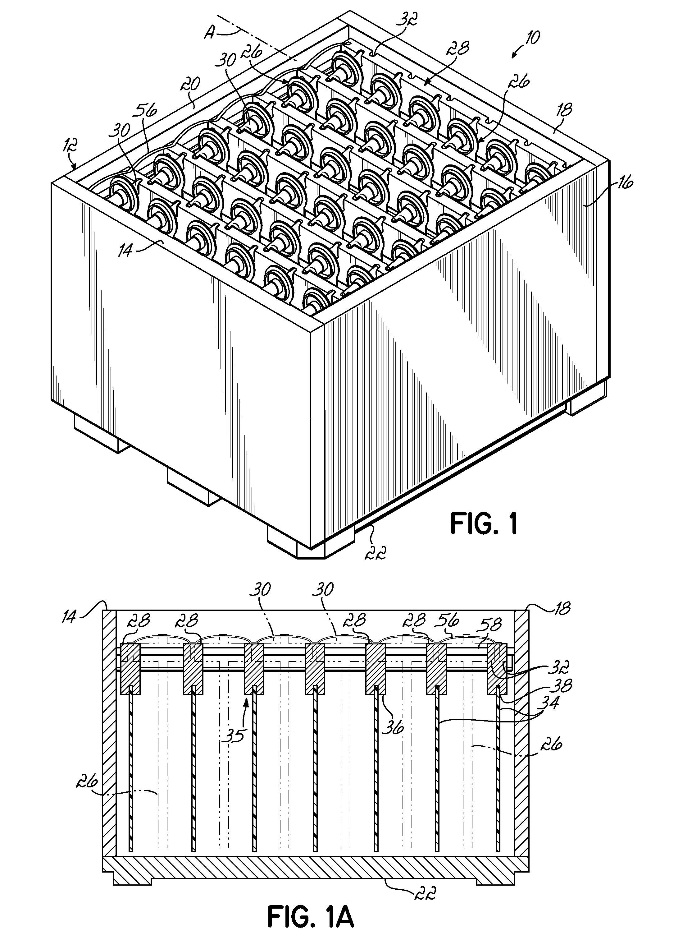 Container Having Sliding Support Members