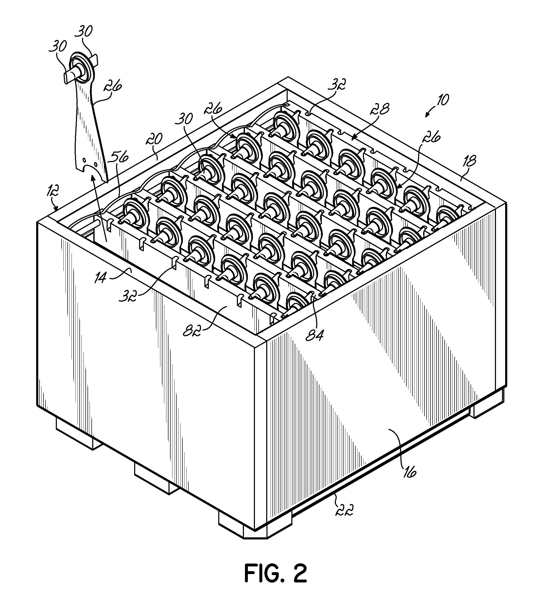 Container Having Sliding Support Members