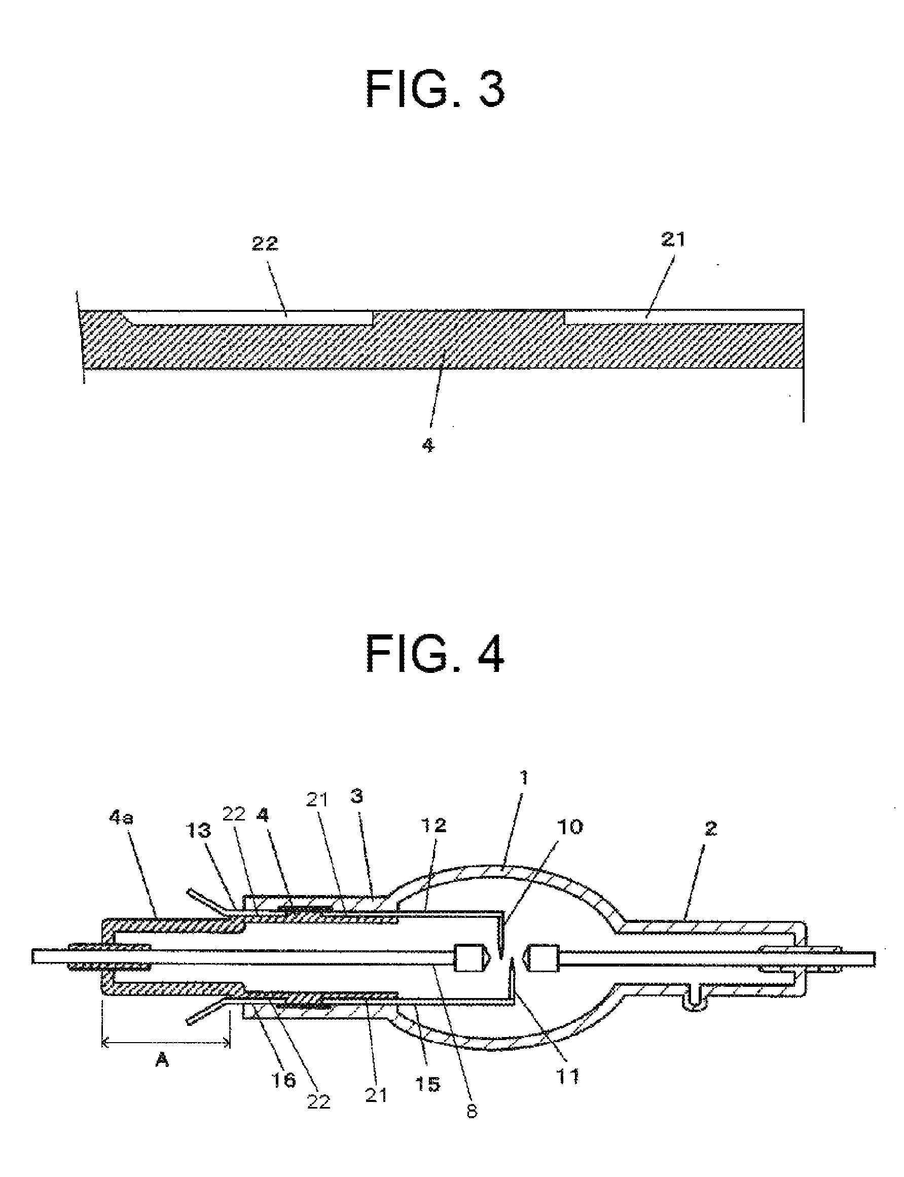 Double-capped short arc flash lamp