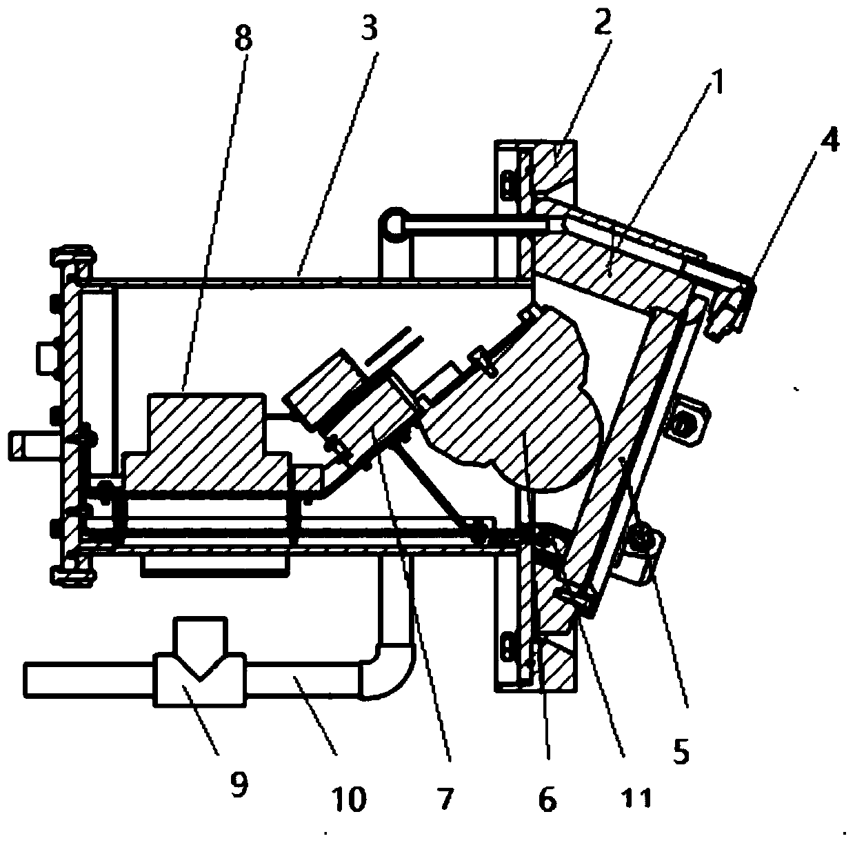 Monitoring equipment device for cleaning interior of earth pressure bin