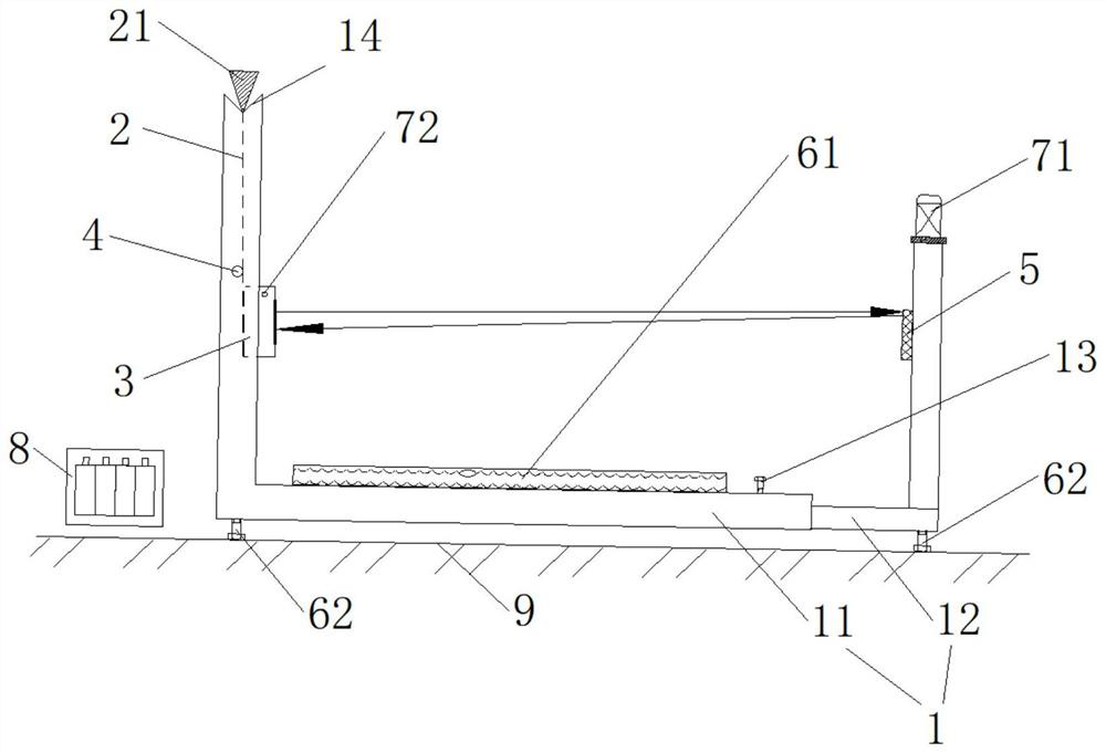 Detection alarm device, detection method and platform with detection alarm device