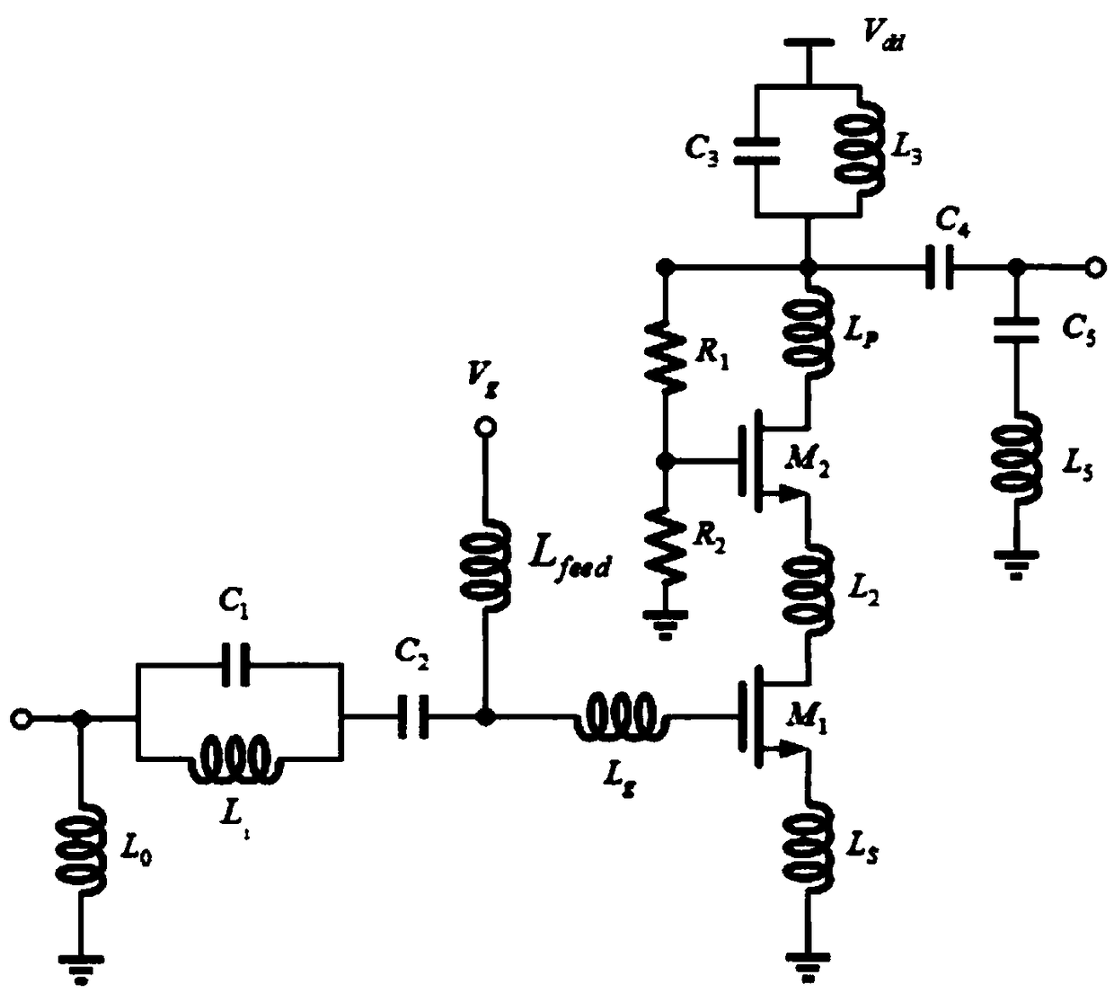 Dielectric integrated suspension line WLAN dual-passband low noise amplifier