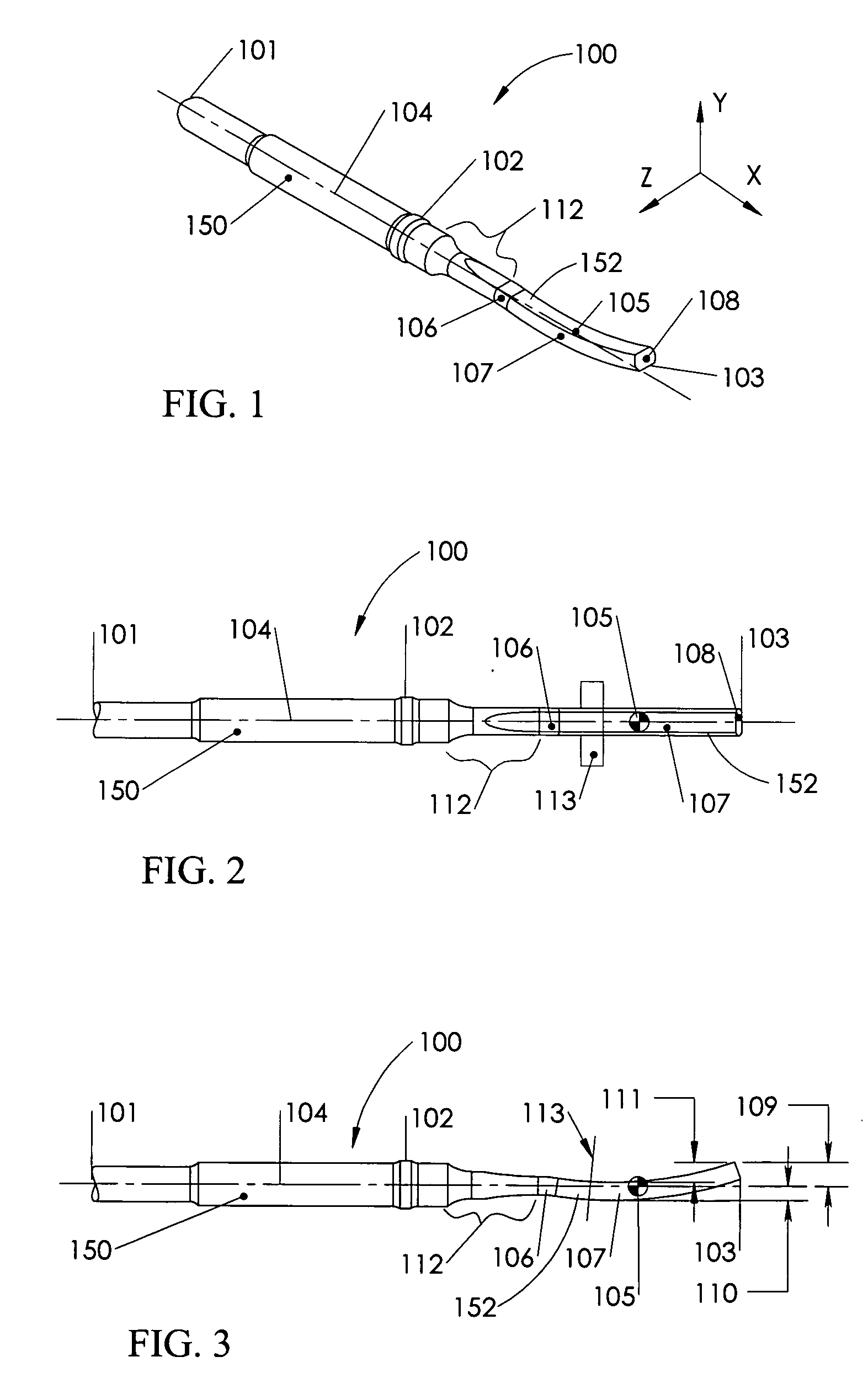 Balanced ultrasonic curved blade