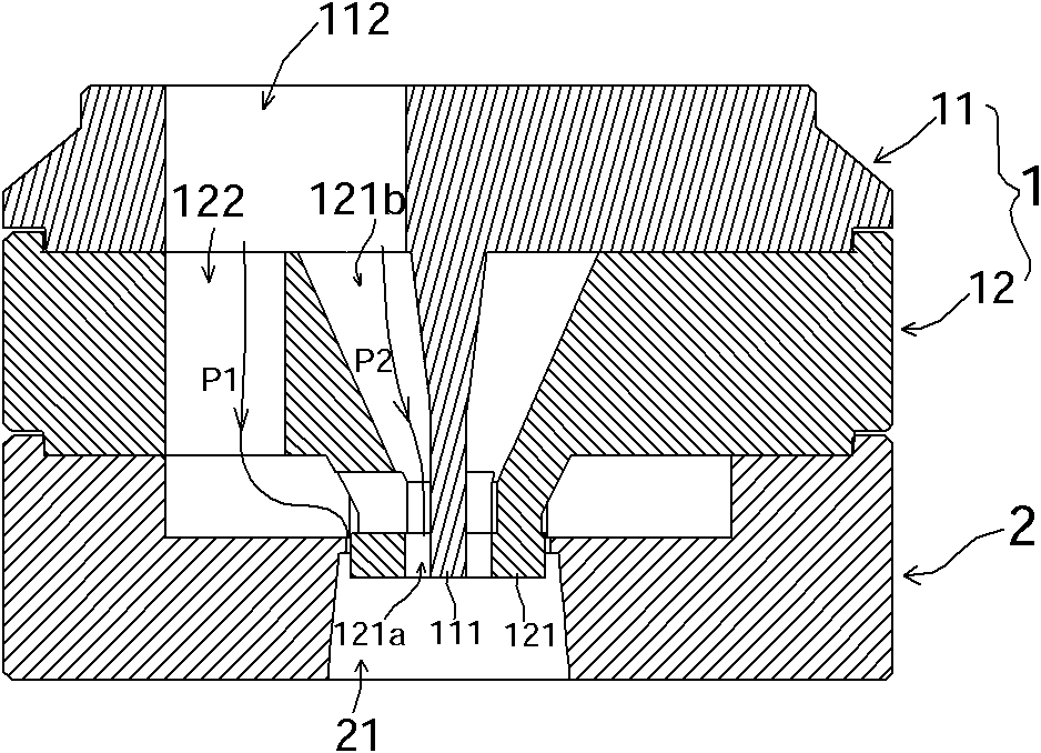 Hot-extrusion die for molding multi-core cavity aluminum alloy profile and flow supply method