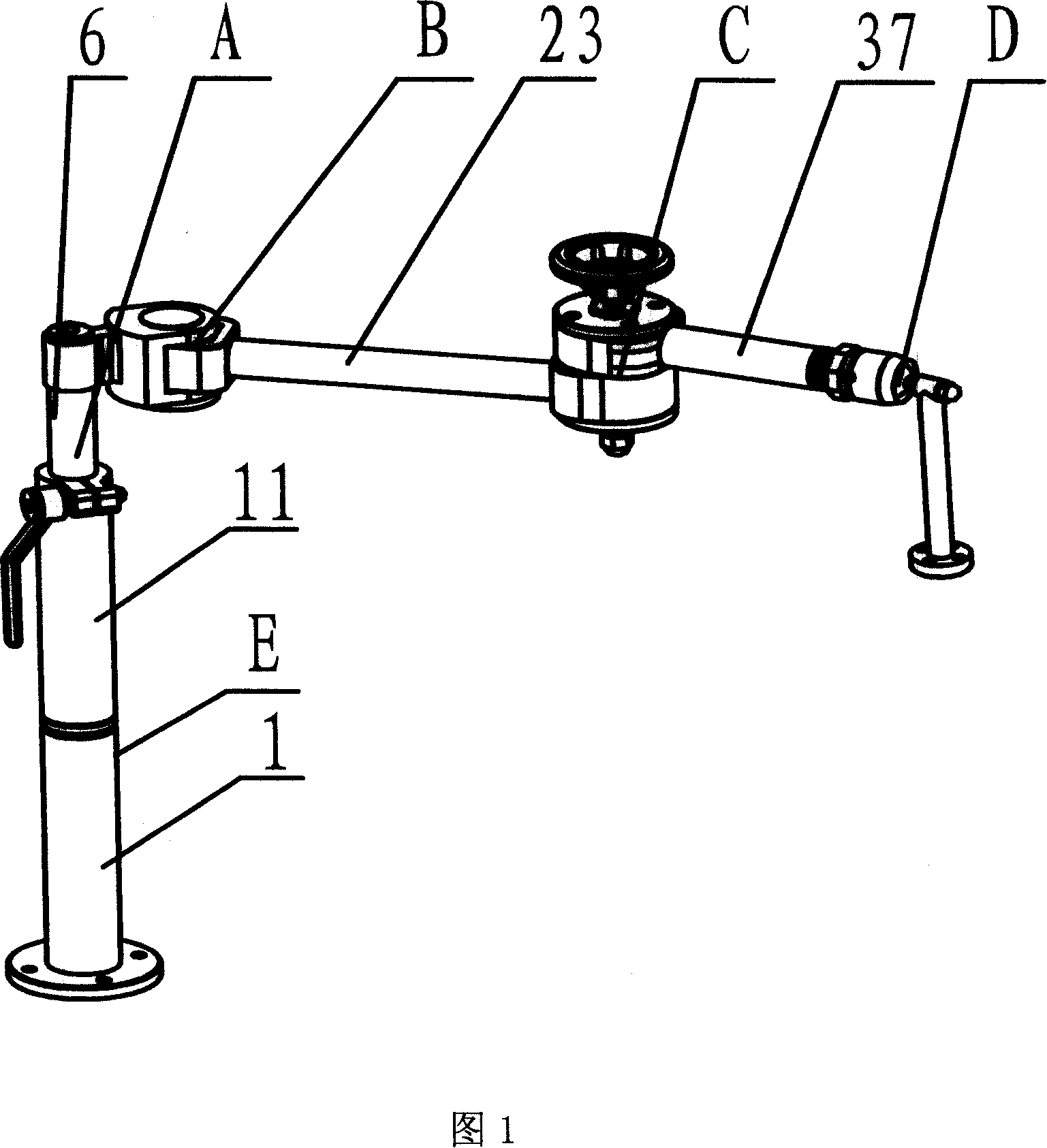 Passive manual locking bracket having gravity compensation function