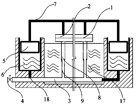 Buoyancy ascending-descending water decanter and implementation method thereof