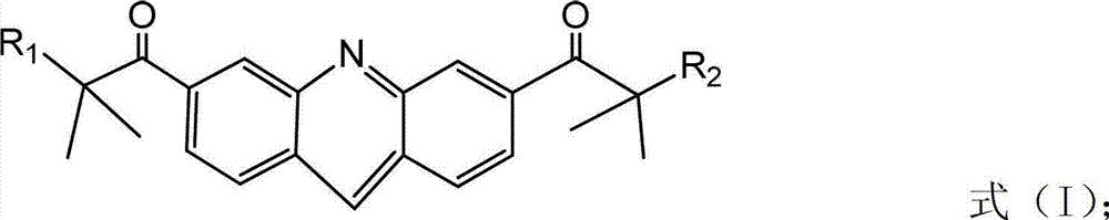 Photosensitive composition containing acridine bifunctional photoinitiator