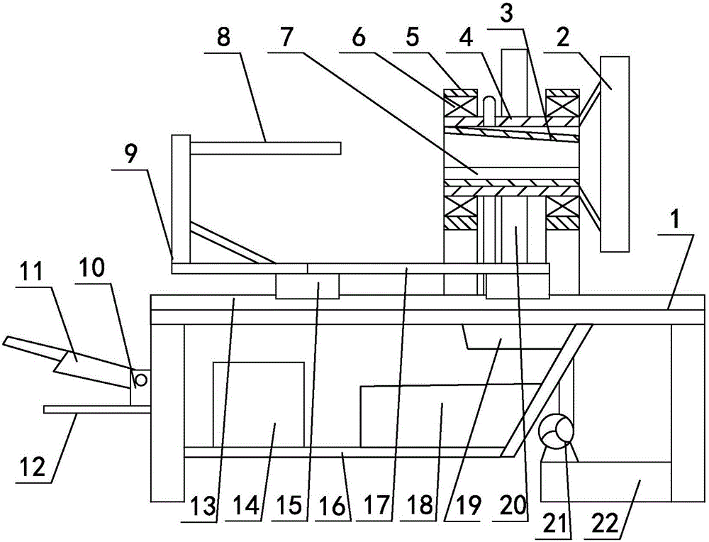 Manual sugarcane peeling and cleaning device with feeding, recovery and cutting assembly