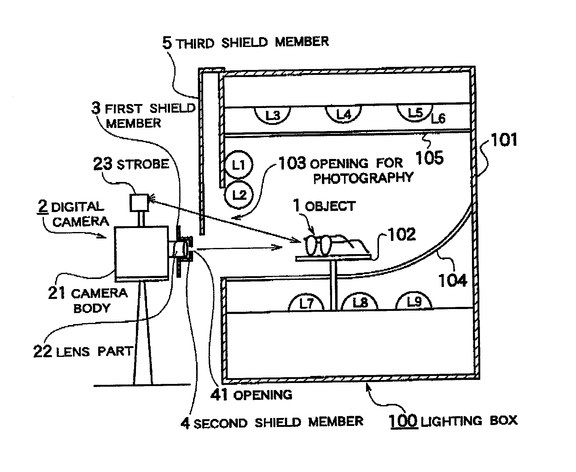 Method for photographing lustrous objects, method for photographing spectacle frames, and method for creating electronic spectacle frame catalogue