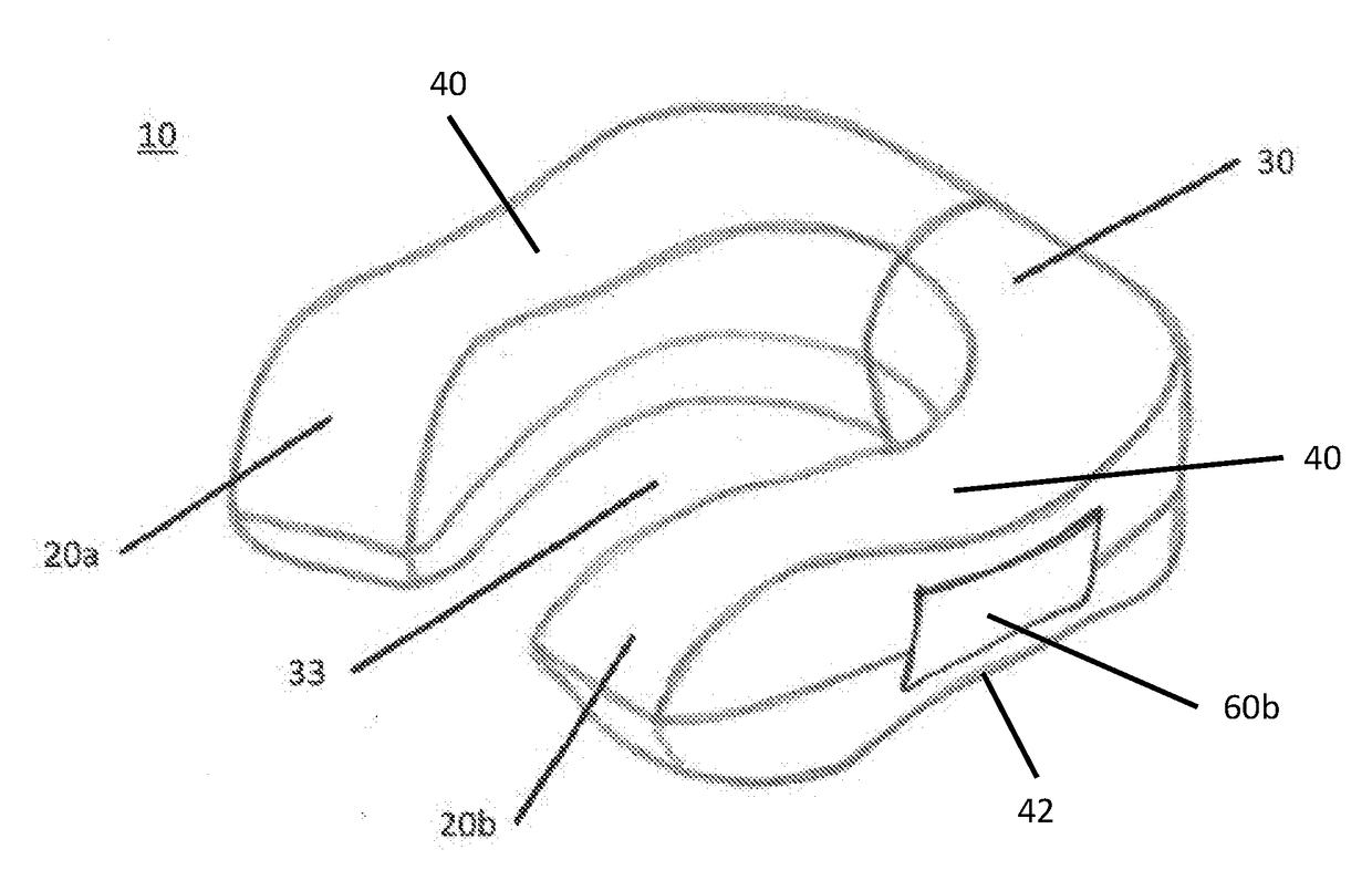 Positionally stable travel pillow