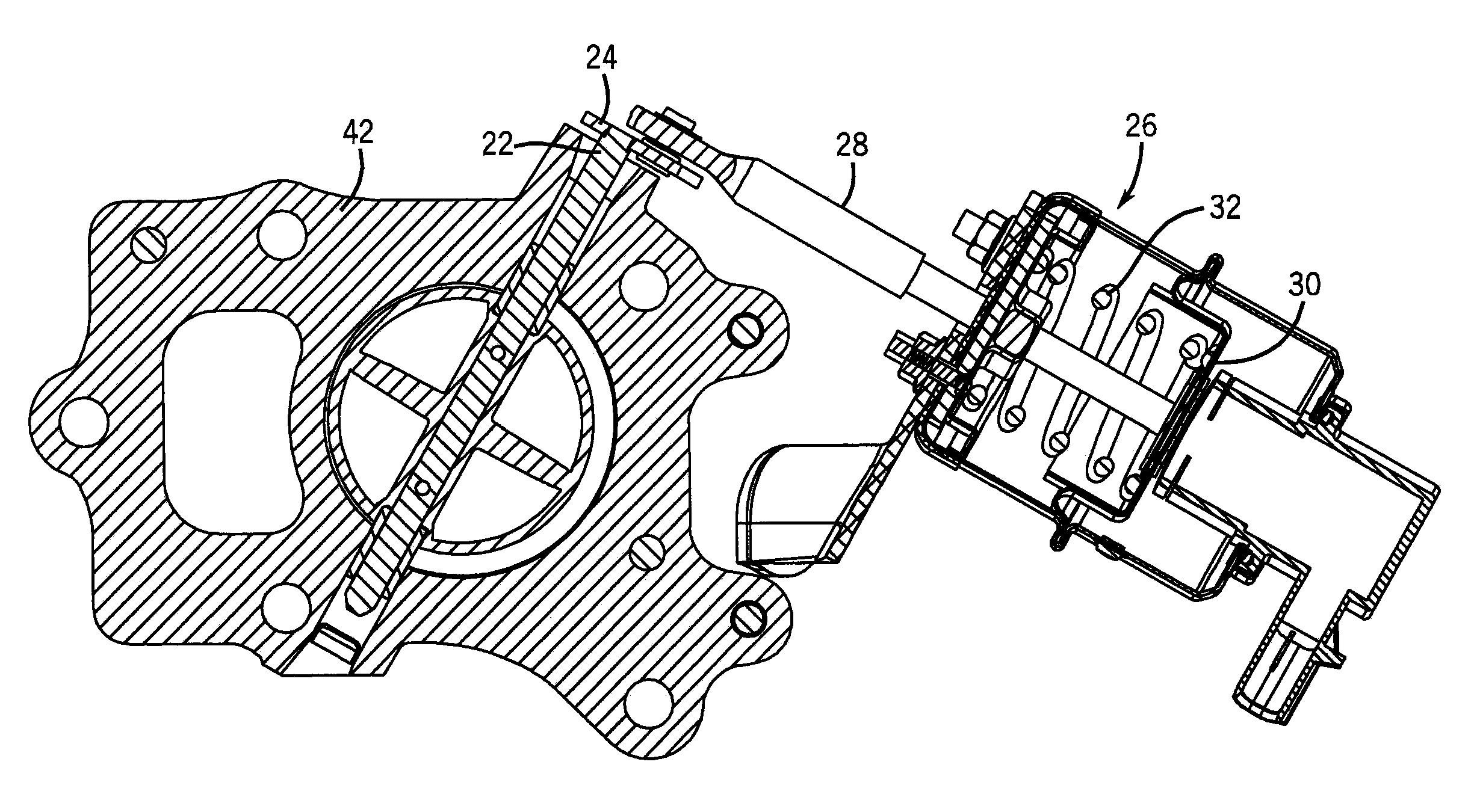 Butterfly valve for turbocharger systems