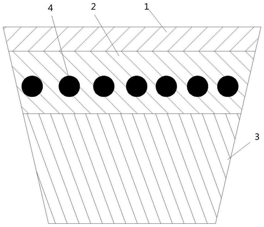 Nylon cord elastic V belt, engine front end wheel train and test method