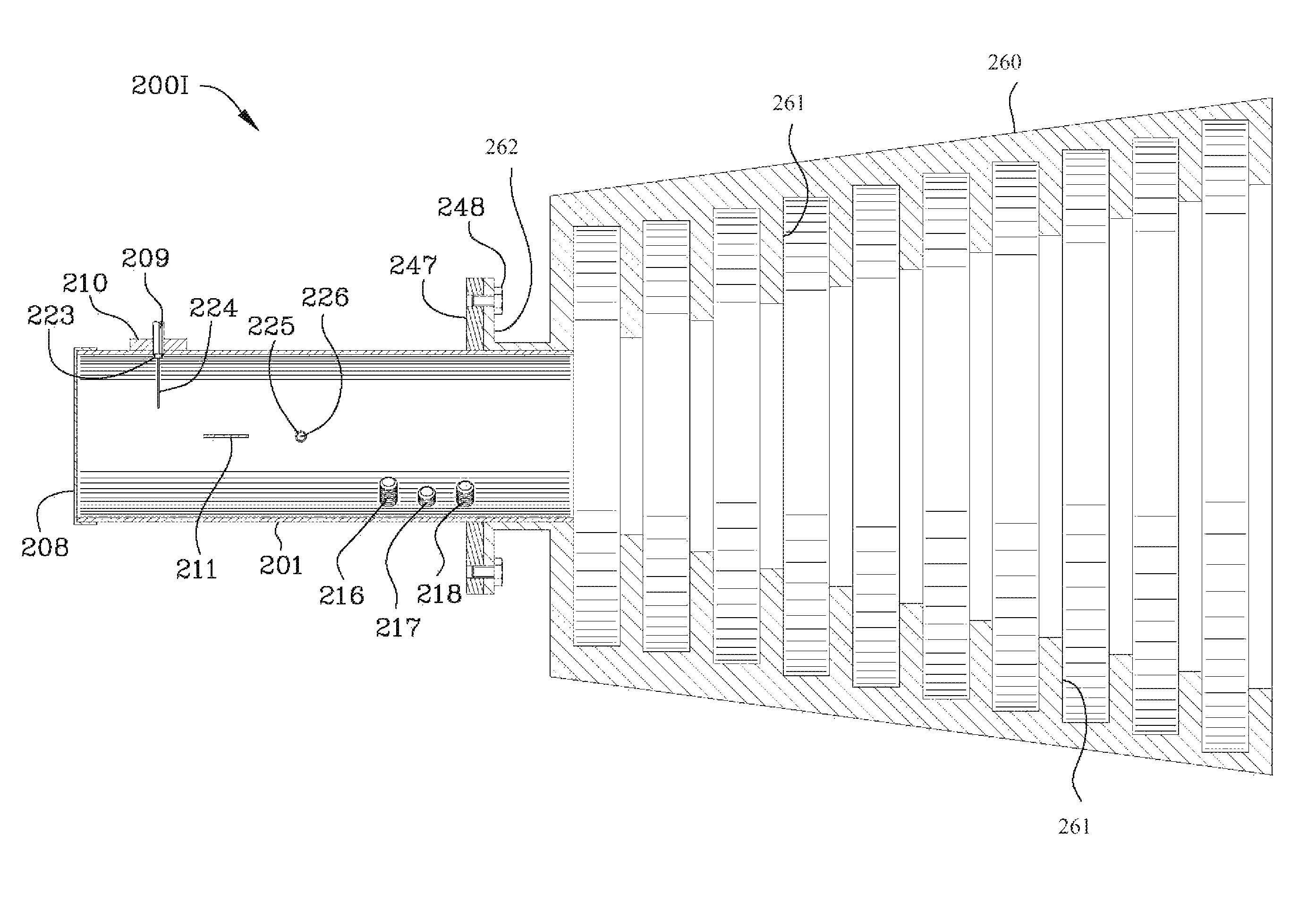 Cup waveguide antenna with integrated polarizer and OMT