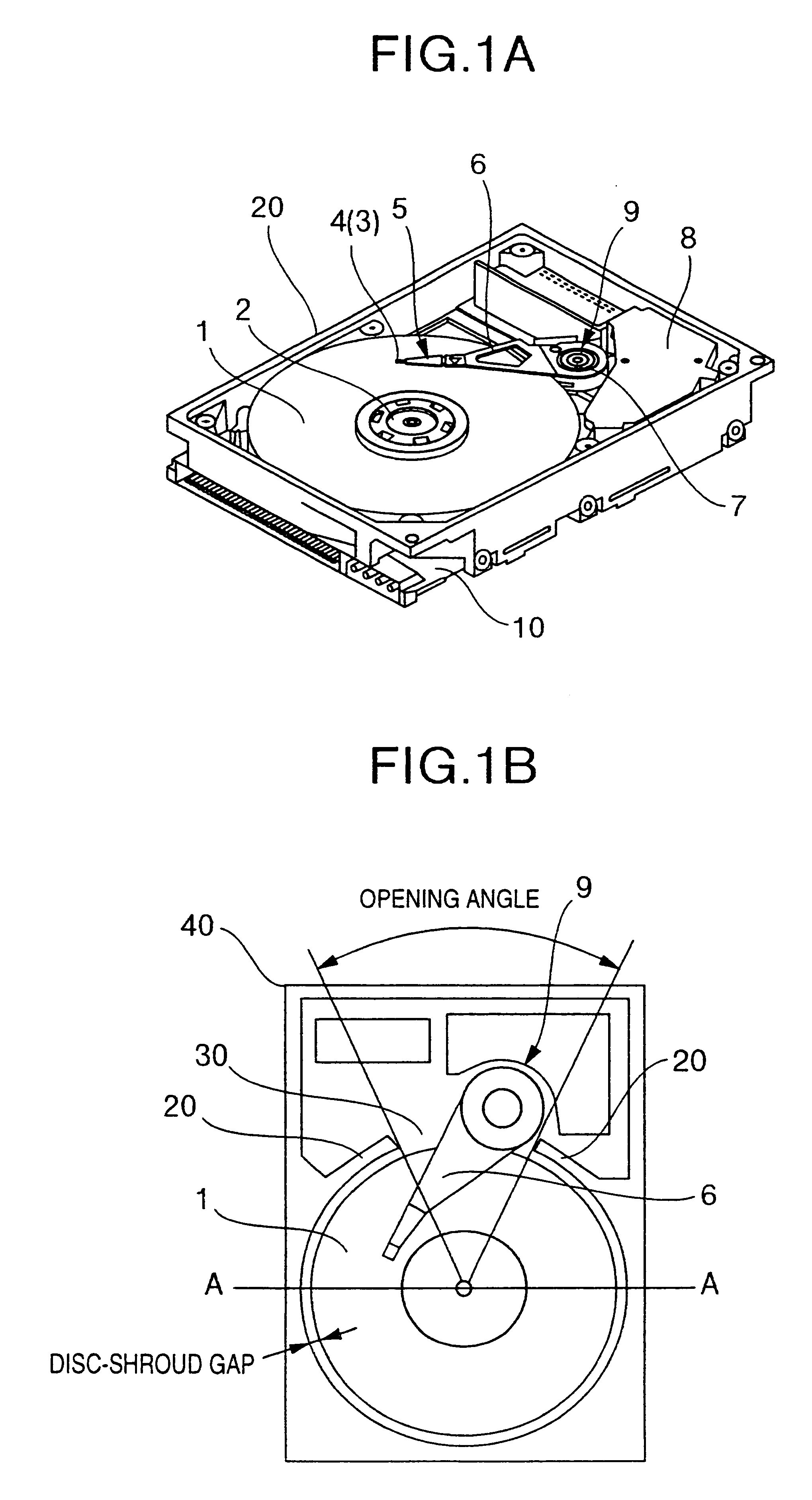 Magnetic-disc unit with gap between disc and shroud