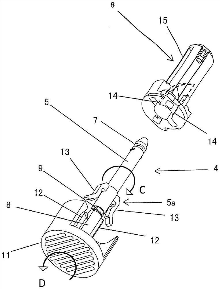 Puncture needle box and puncture device for its installation