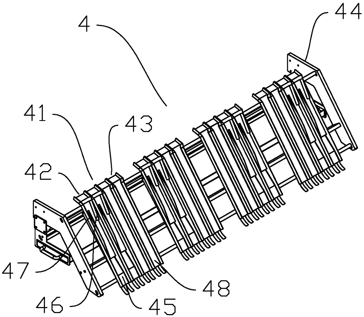 Multichannel feeding device for sandwich biscuits