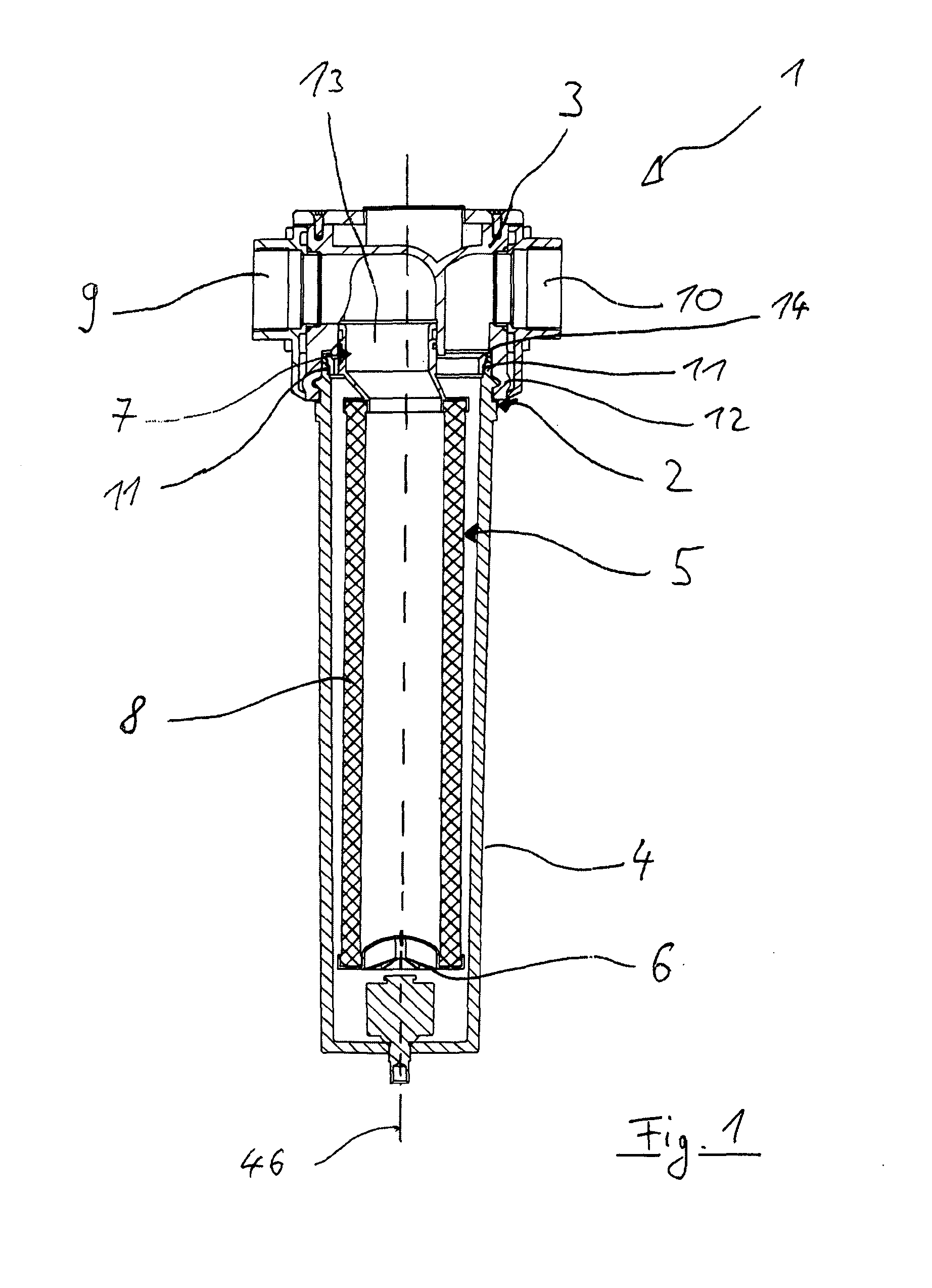 Filter element and compressed air filter for separating foreign matter from a compressed air stream