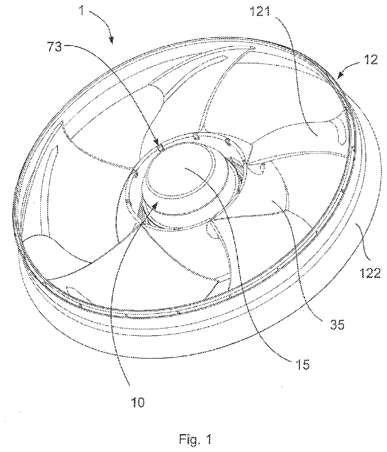 Diagonal fan having an optimized diagonal impeller