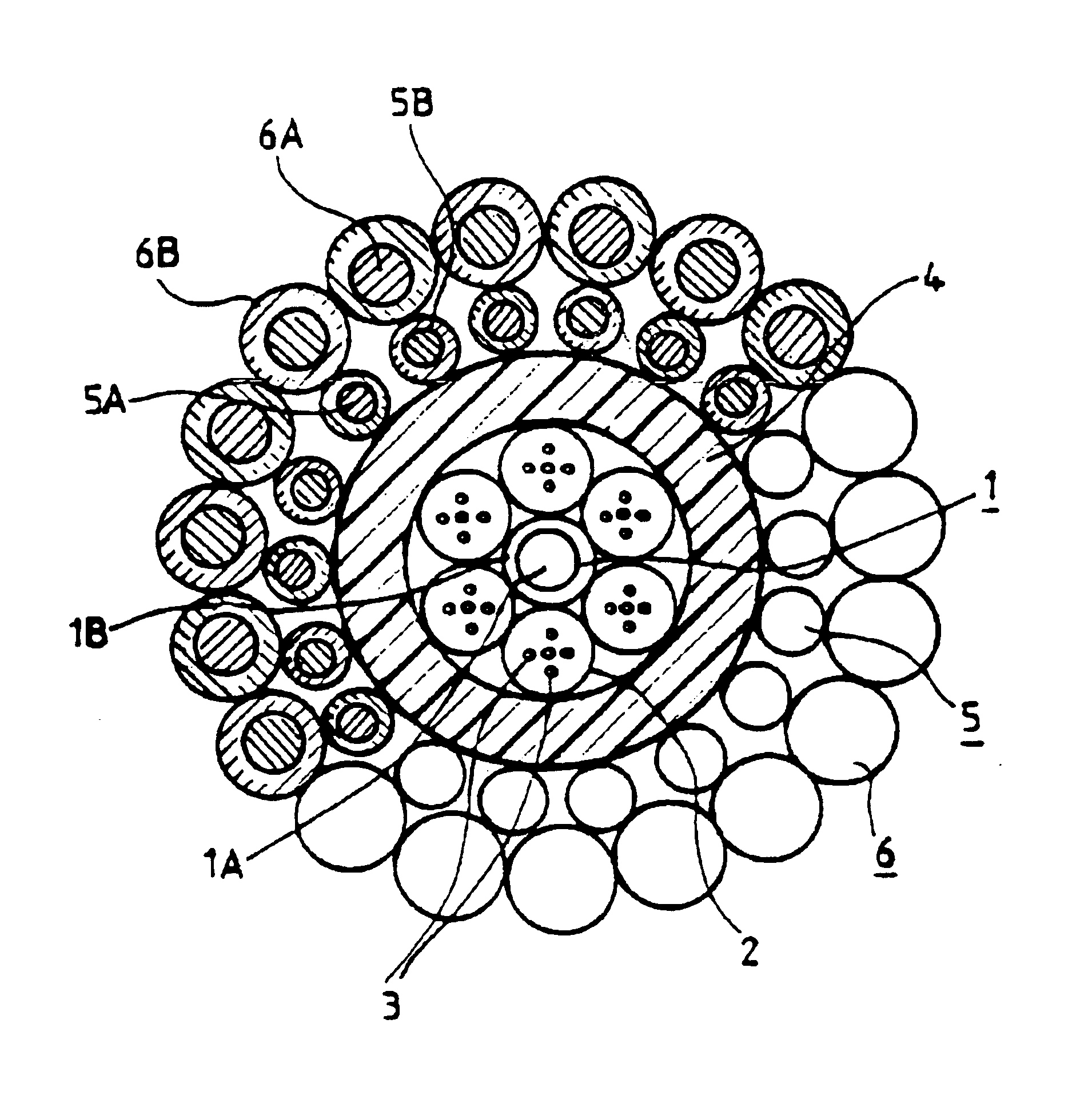 Structurally-reinforced cable for transporting power and/or for telecommunications