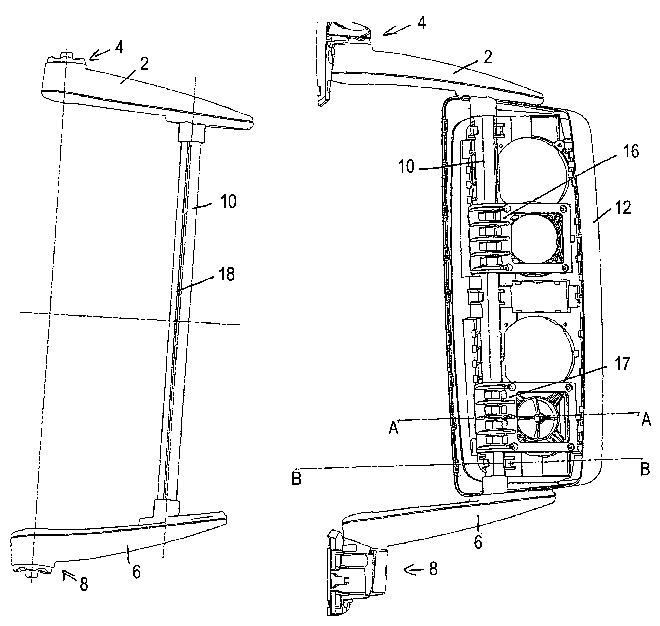 Vehicle mirror support assembly with cast brace