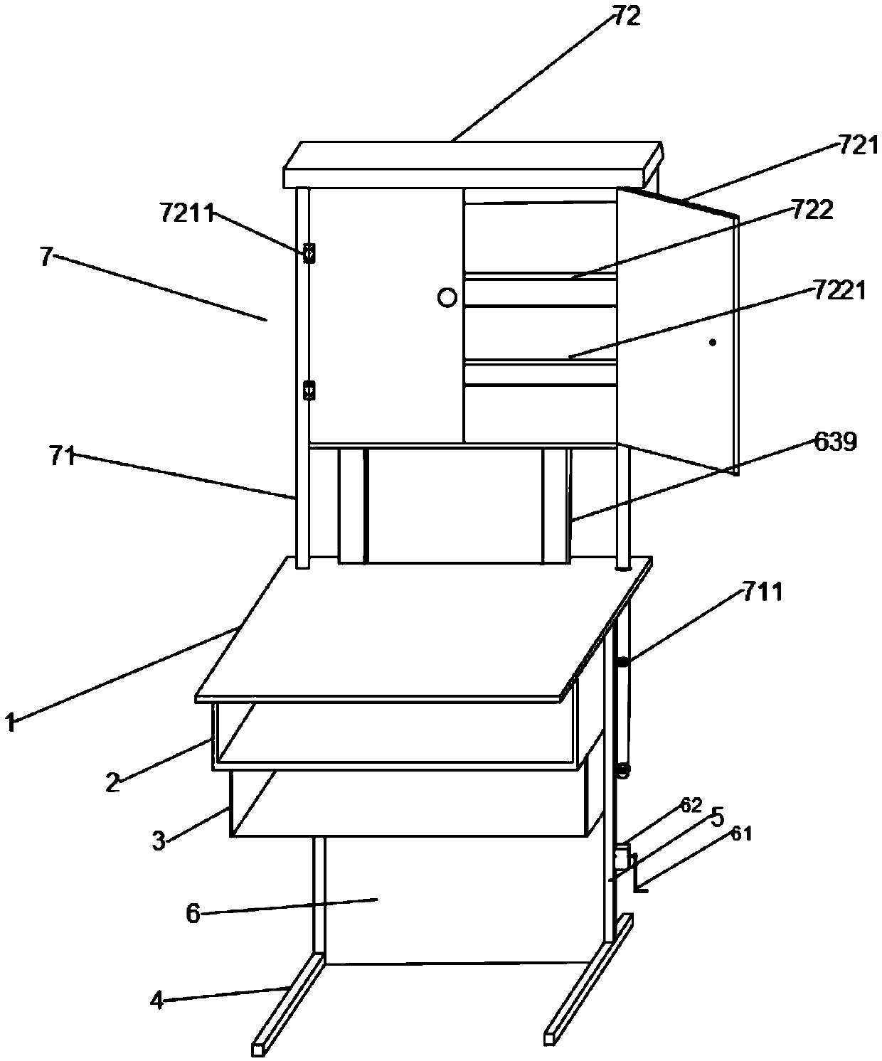 Lifting single desk for conveniently pacing books