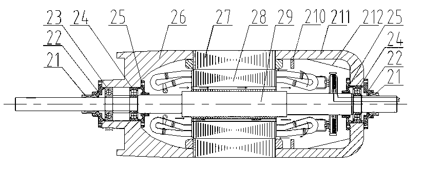 Through-flow submersible electric pump