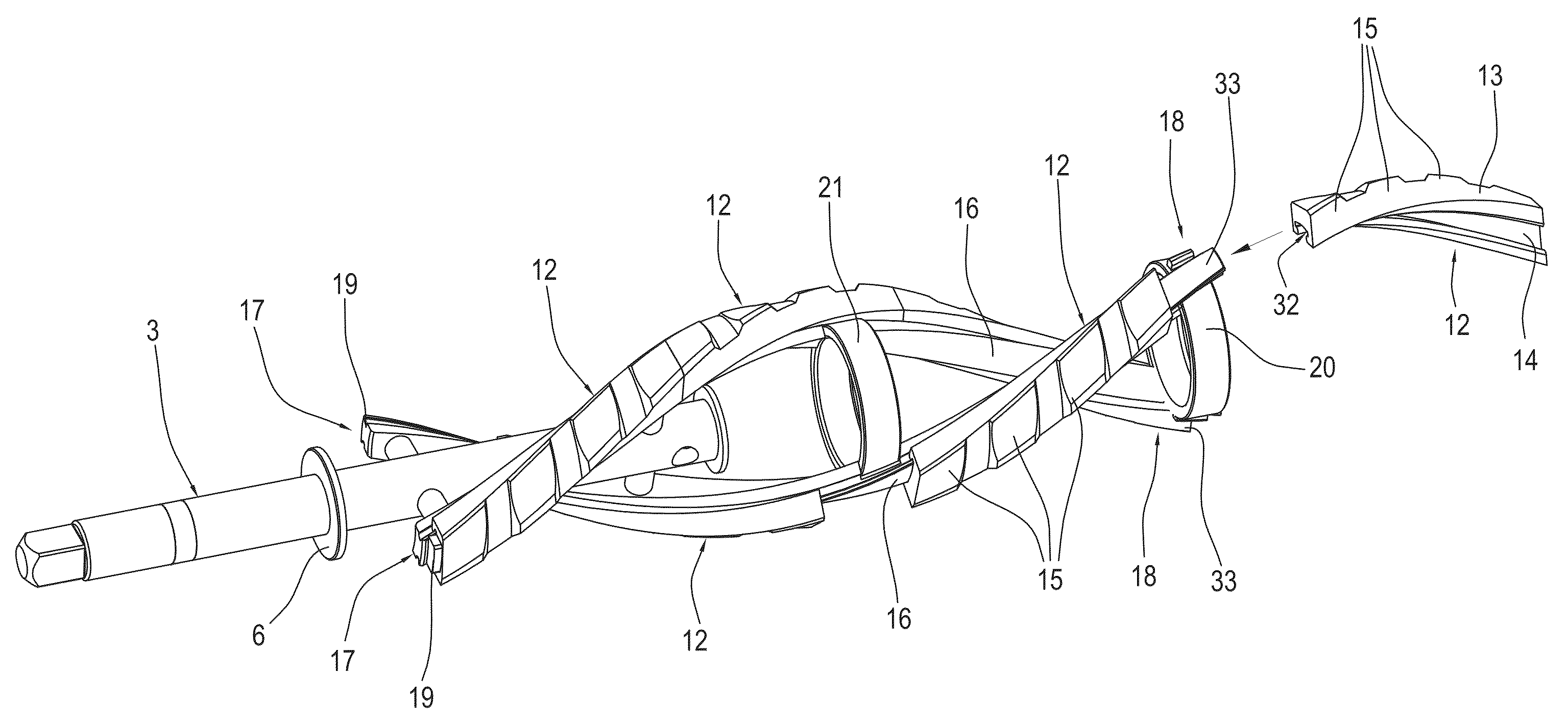 Stirrer of a machine for making and dispensing ice cream products