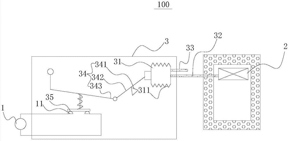 Refrigerating system for refrigerating device