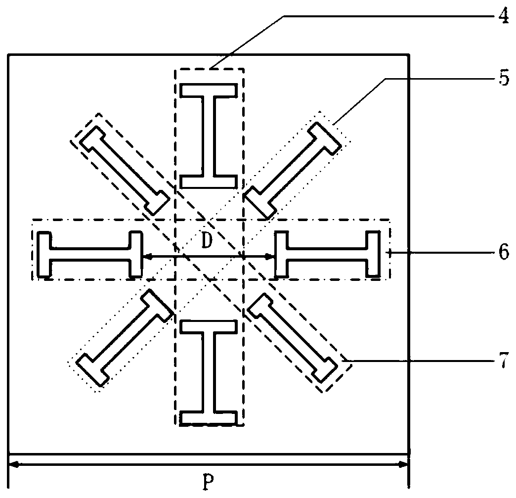 Frequency-adjustable terahertz multi-band absorber