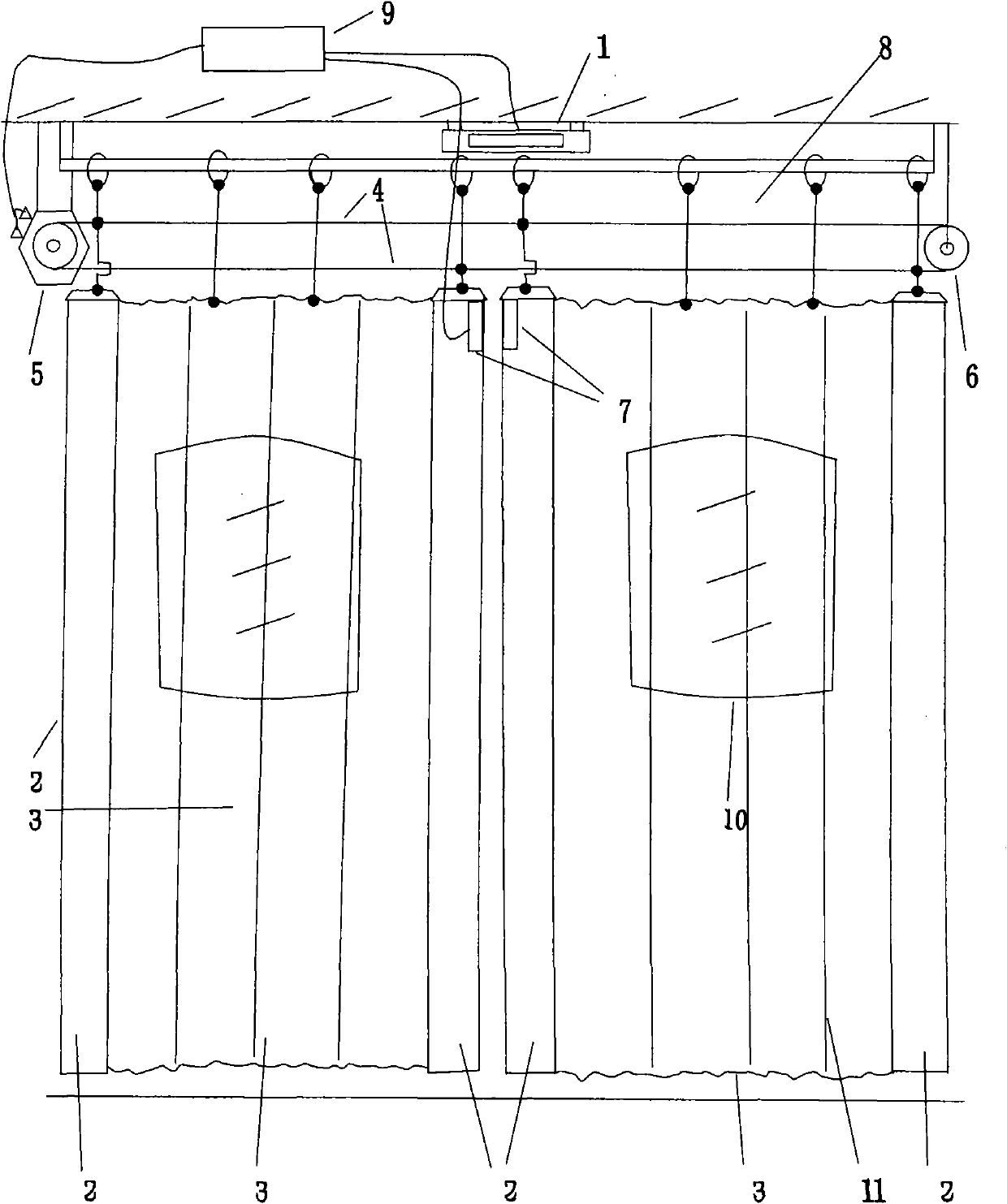 Novel automatic soft door curtain