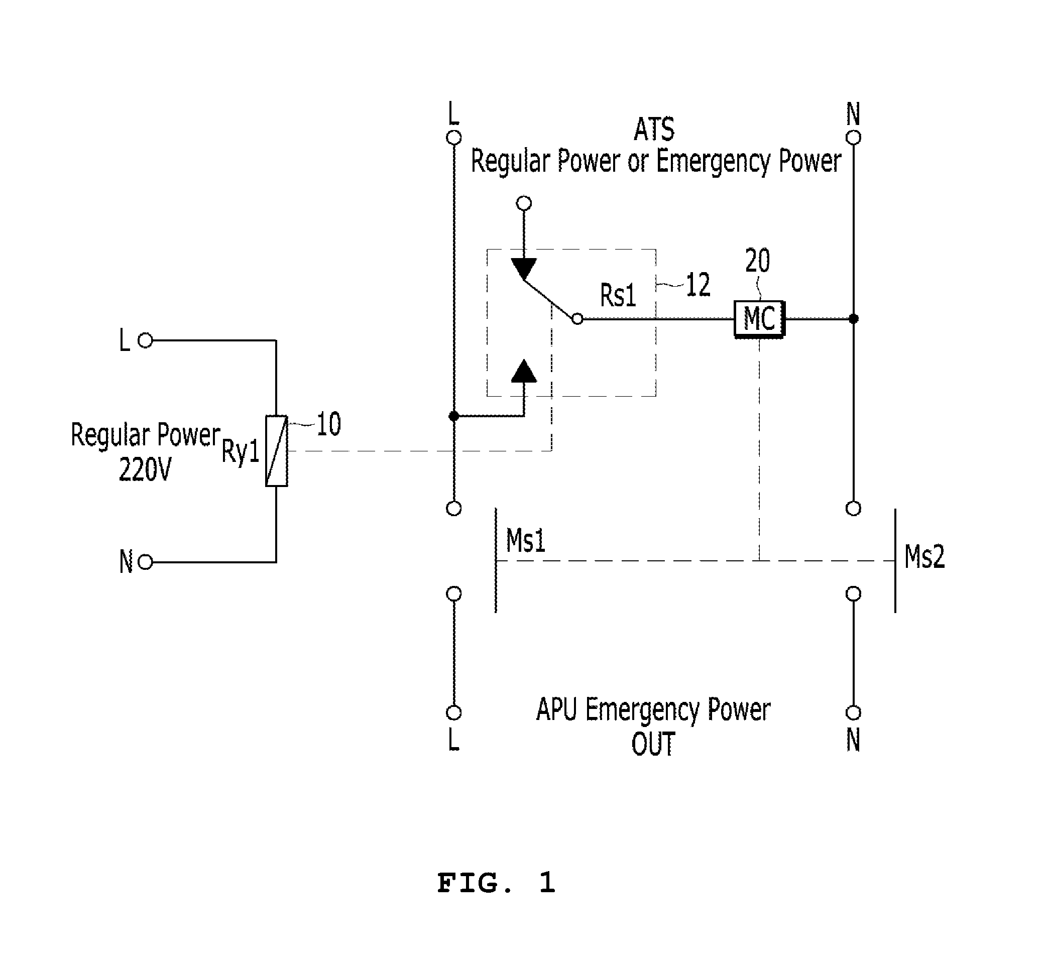 Auxiliary power unit for emergency light in case of fire or power failure