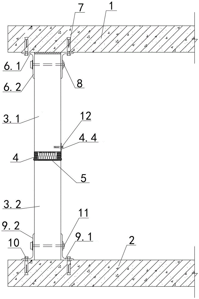 Shock-insulating fireproofing structure and construction method thereof