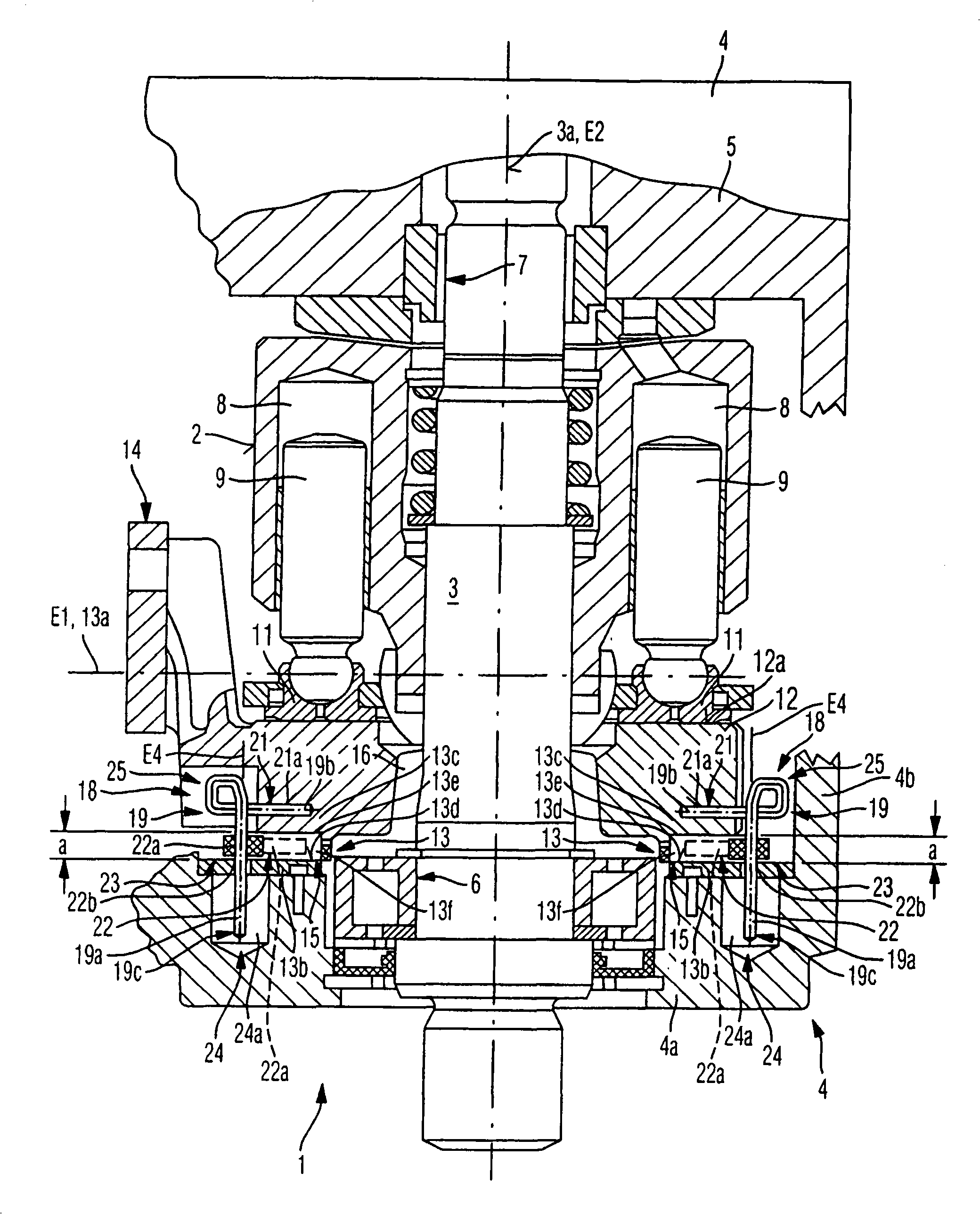 Axial piston machine having a guide limb for a cage segment