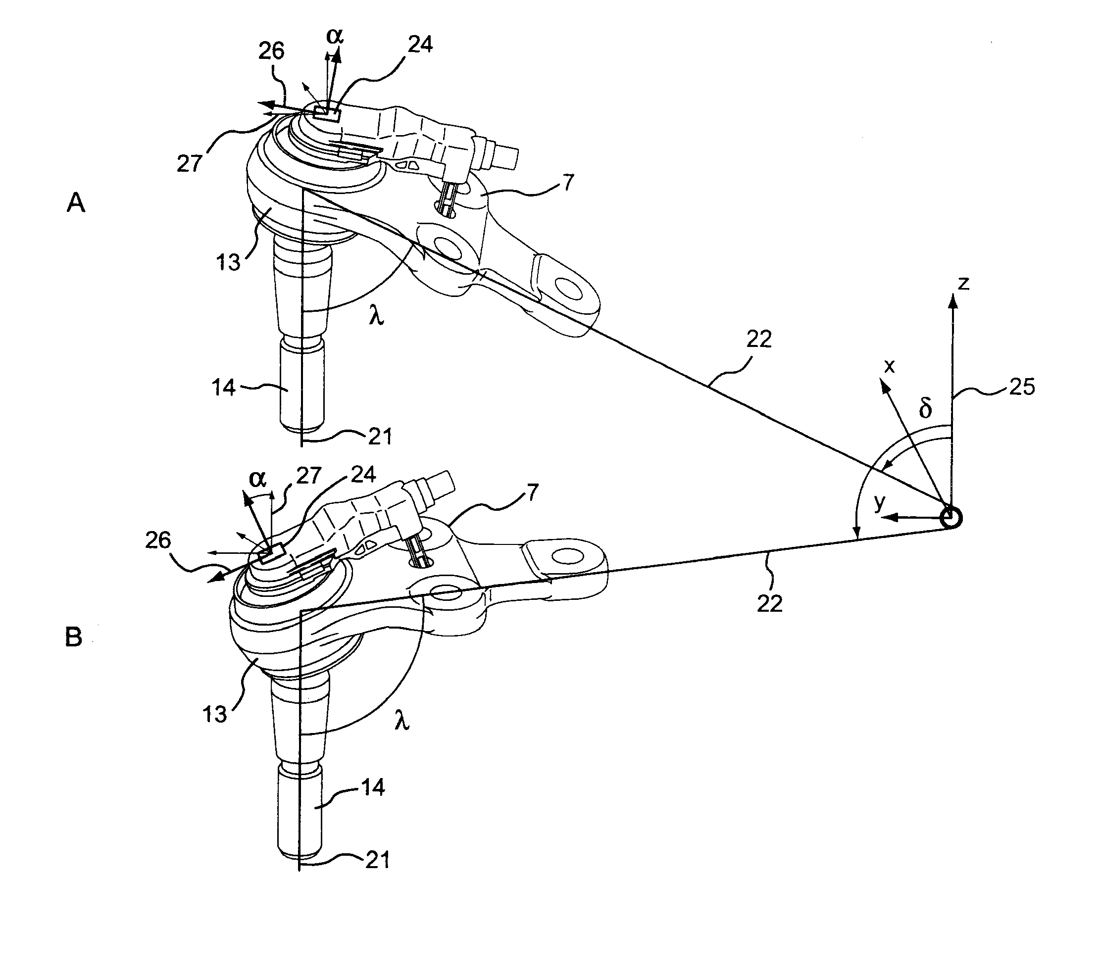 Wheel suspension for a vehicle