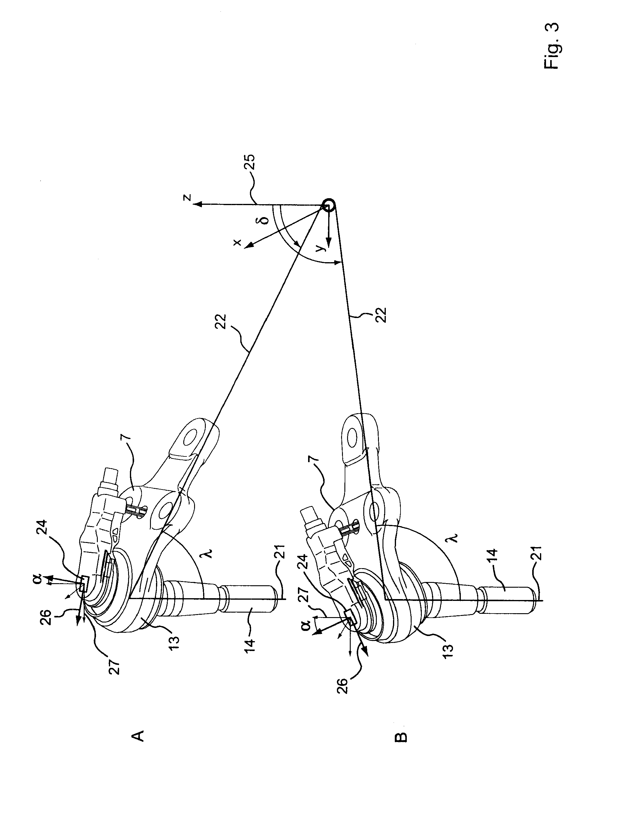 Wheel suspension for a vehicle