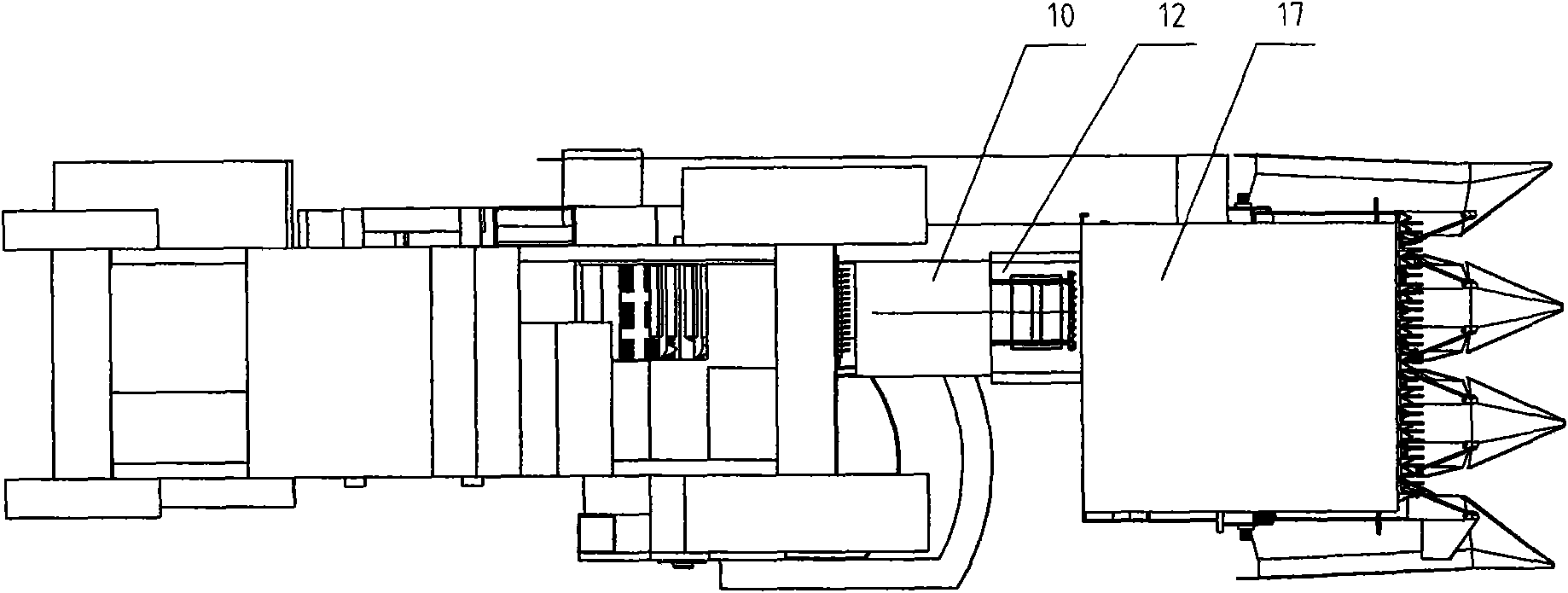 Fringe and stalk harvesting type corn harvester