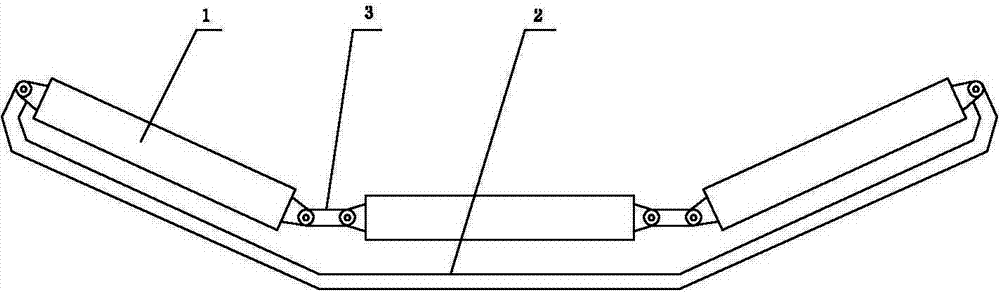 Mining-use hinged roller-column-type trough-type carrier roller