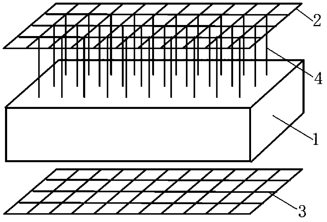 Reticular dimensional reinforced composite heat preservation rock wool board