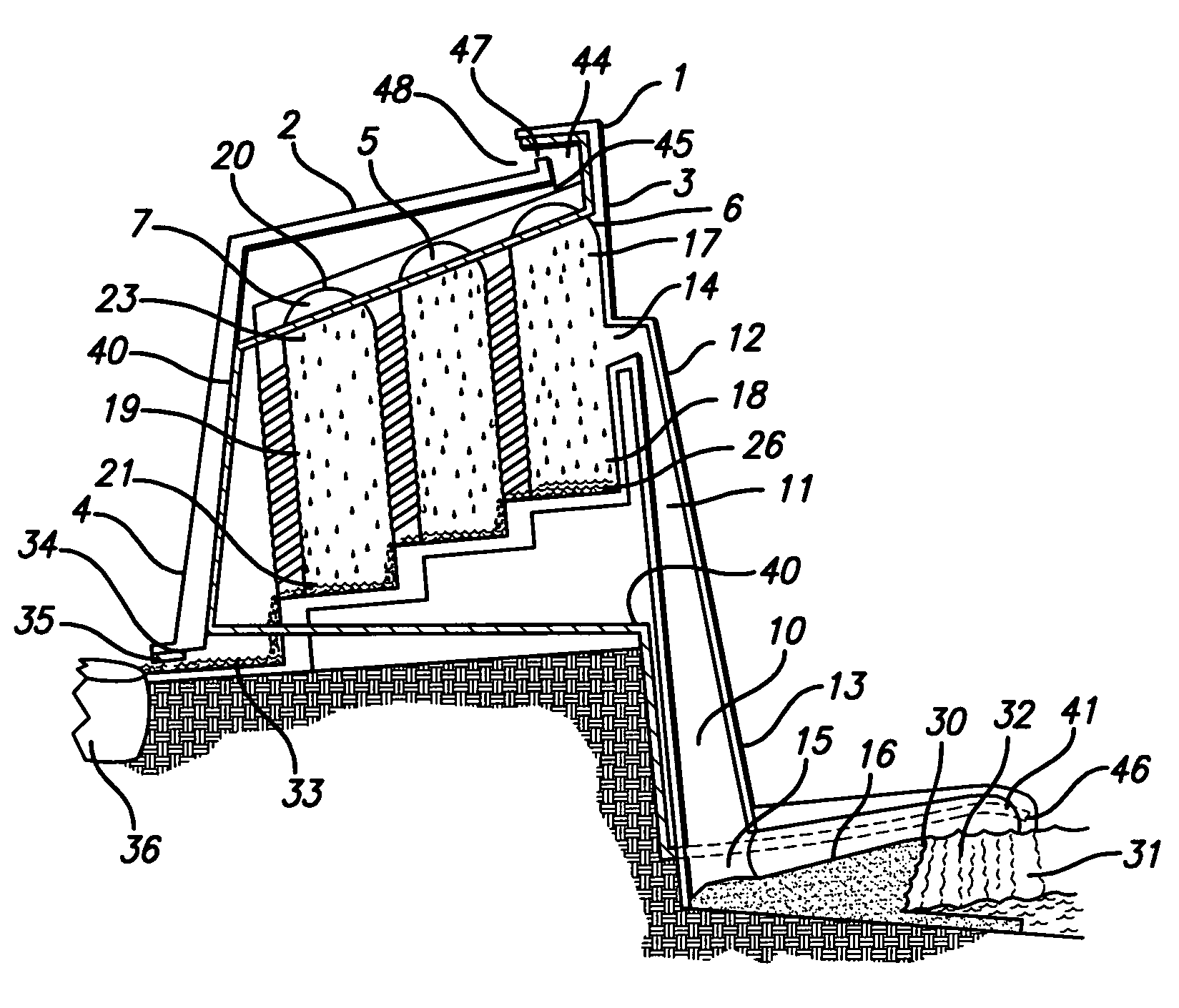 Process and structure for superaccelerating nature, producing a continuous supply of fresh water from salt water by using solar, wind, and wave energy