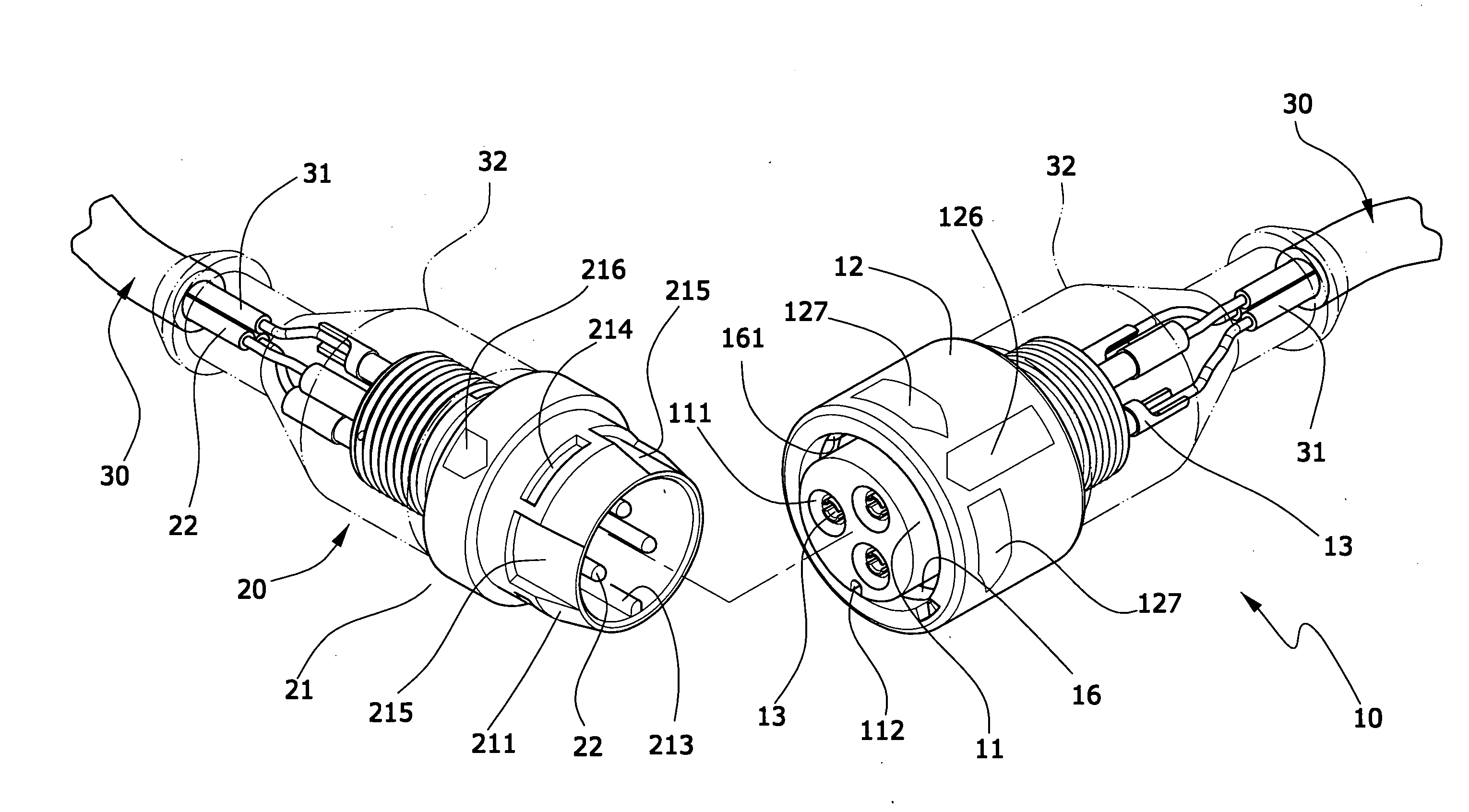 Fast coupling structure of waterproof cable connector