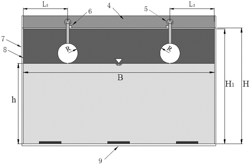 Experimental water channel device for simulating instantaneous and complete break of dam