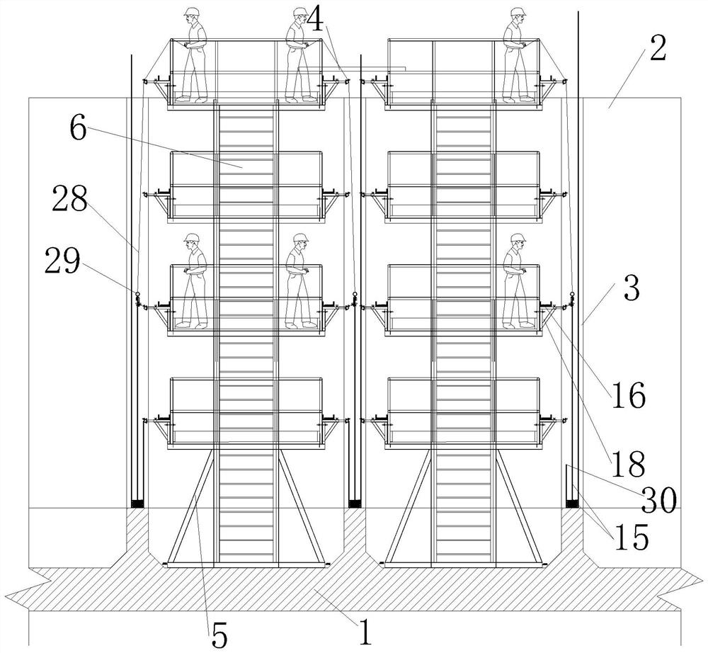 A kind of buttress type high wall steel reinforcement installation and construction system