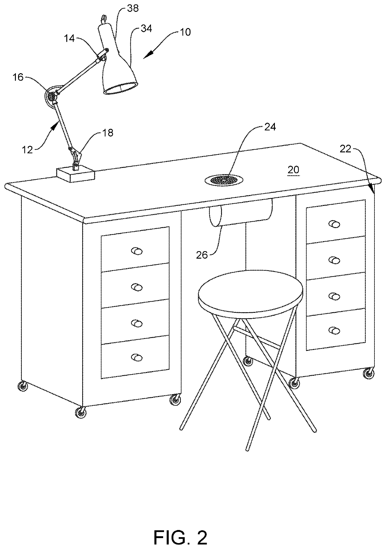 Manicure ventilating and sanitizing lamp