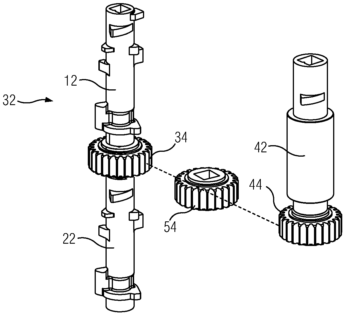 Linkage component of switching device group and switching device group thereof