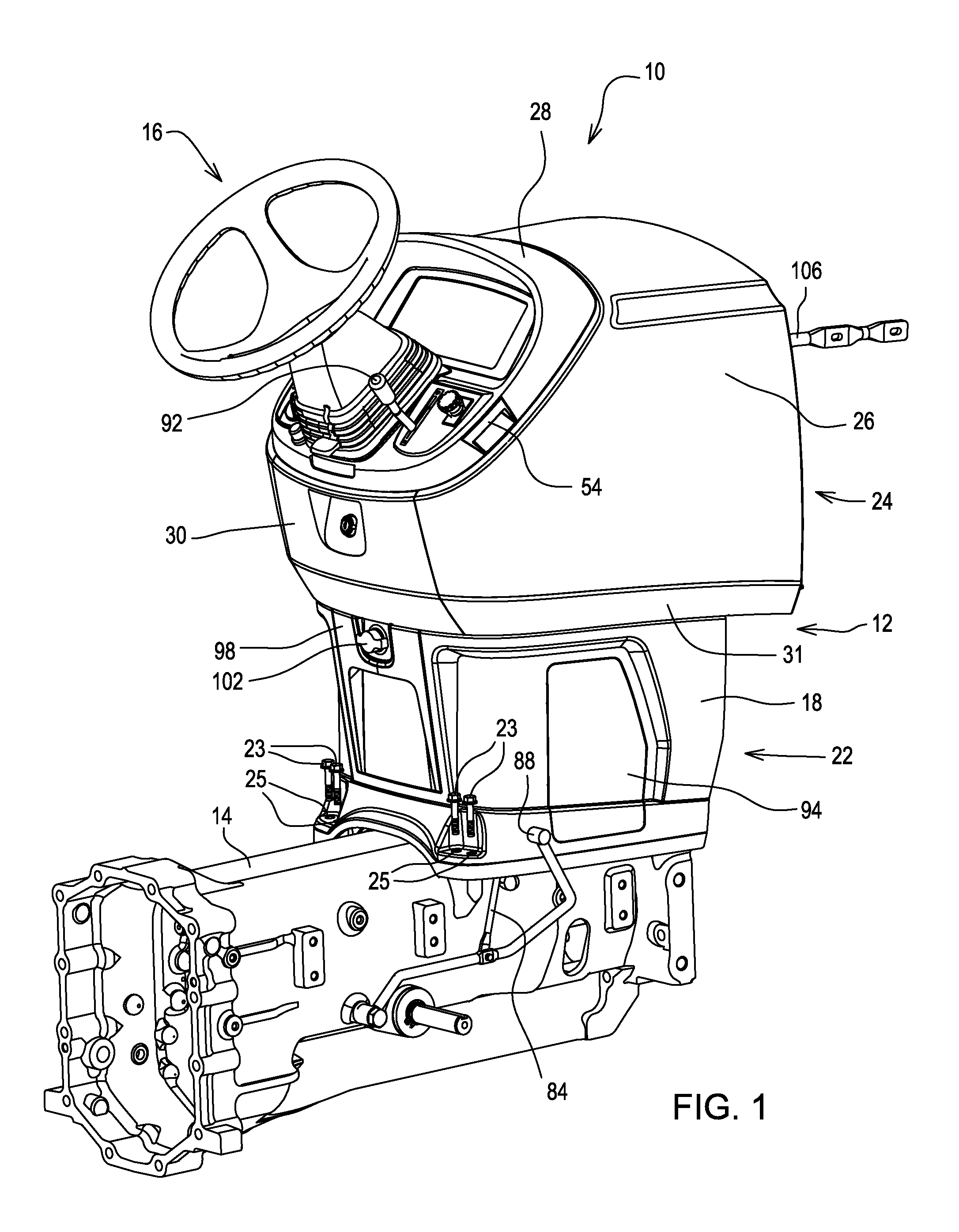 Tractor center control console