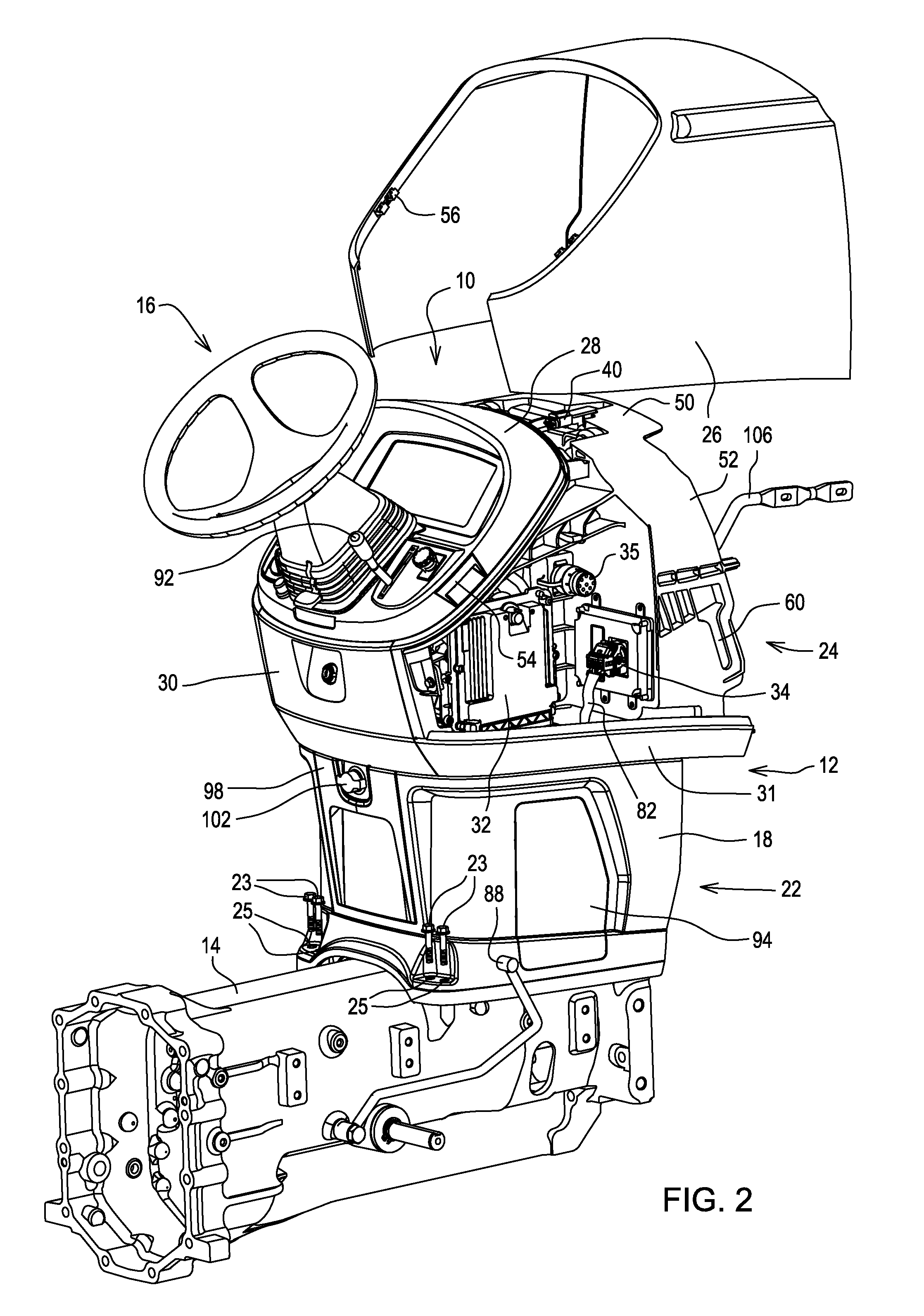 Tractor center control console